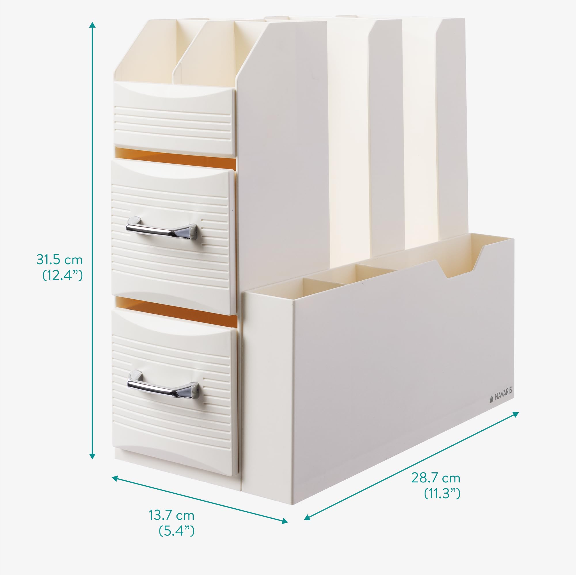 Navaris Cream Coffee Station Organizer - Tea & Coffee Storage Organizer with Multiple Compartments - Perfect for Kitchen Countertop, Office Desk, Bar Cart & Home Decor - Ideal for Coffee Lovers & Entertaining Guests