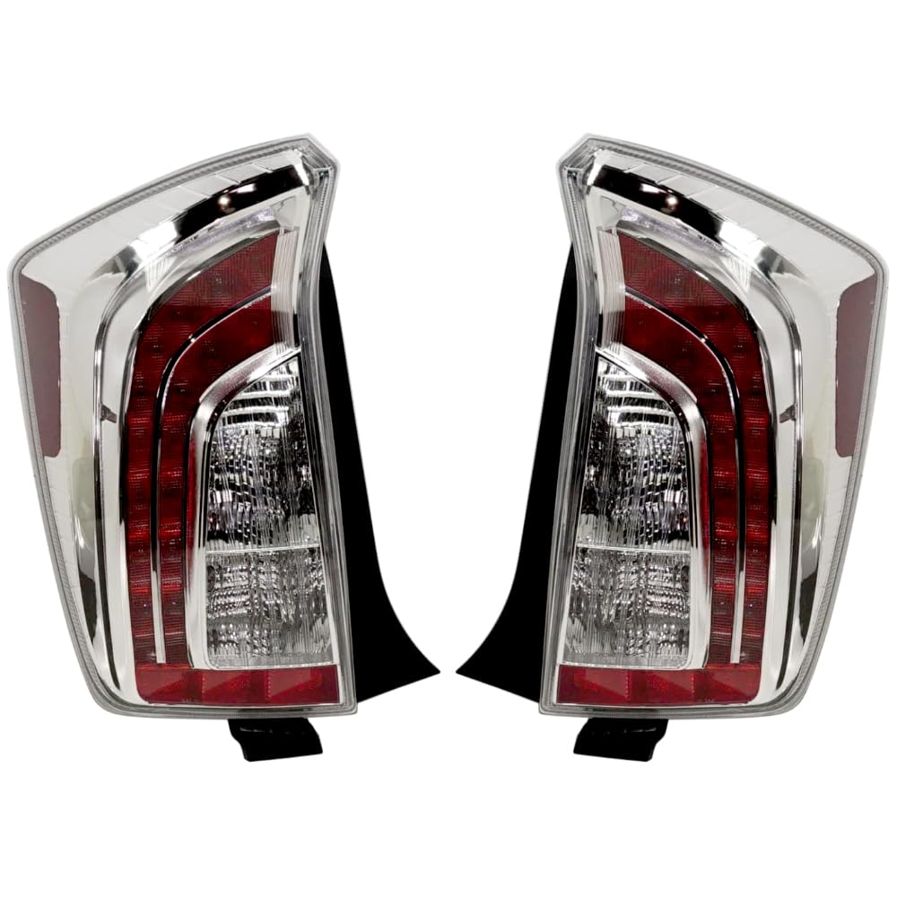 OE Style Halogen Tail Lights Outer Assembly Replacement for 2012-2015 Toyota Prius - Pair (Part# TO2800189 TO2801189 8156147190 8155147190) - Perfect for Night Driving & Enhanced Vehicle Safety