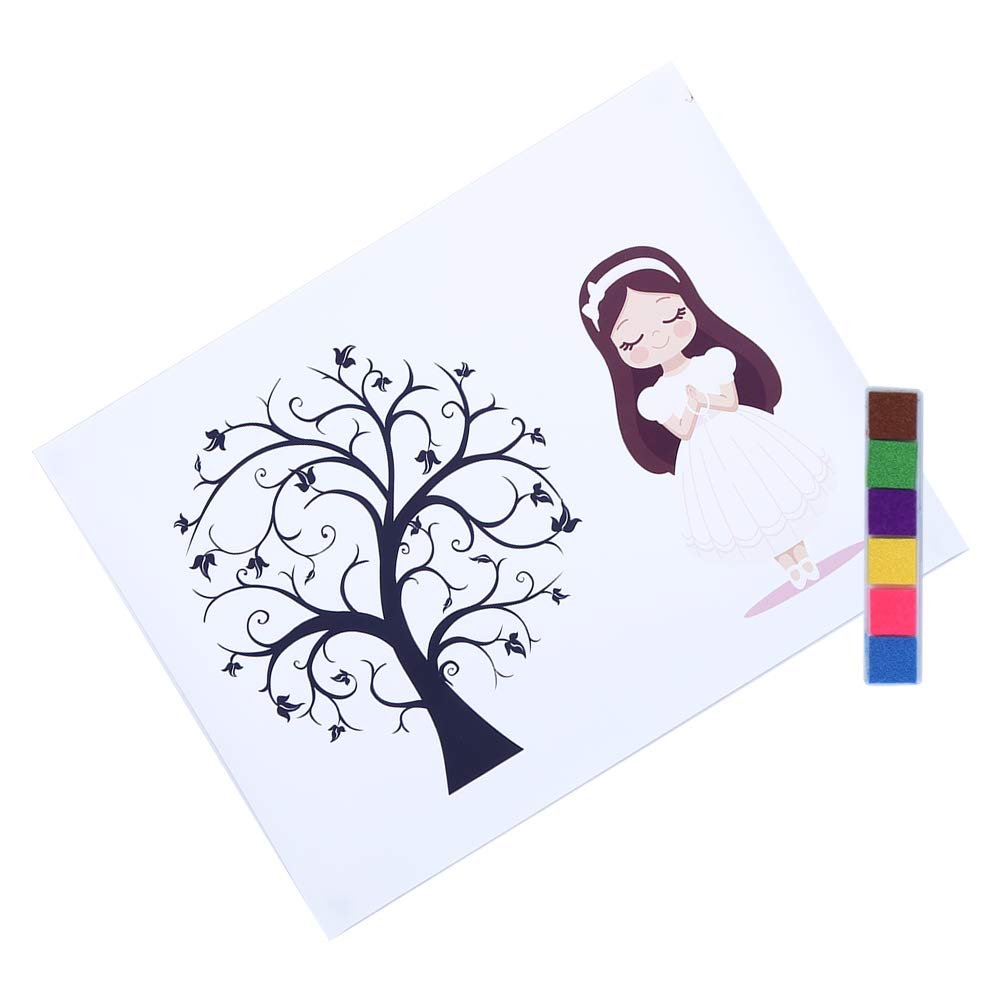 Alvinlite Wedding Guest Book with Fingerprint Tree - Unique Guest Sign in Book for Weddings, Birthdays, Family Reunions & Parties - Perfect for Creating Lasting Memories with Personalized Fingerprint Art