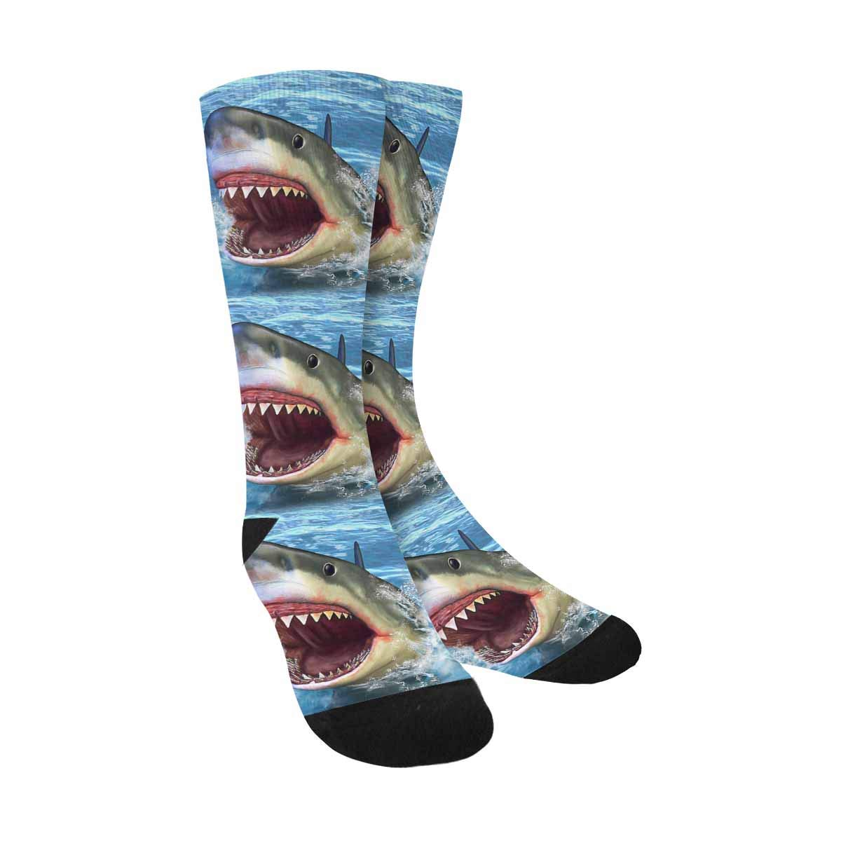 **InterestPrint Whale Shark Wolf Dragon Phoenix Crew Socks - Athletic Sublimated Socks for Men & Women - Perfect for Running, Gym & Casual Wear**