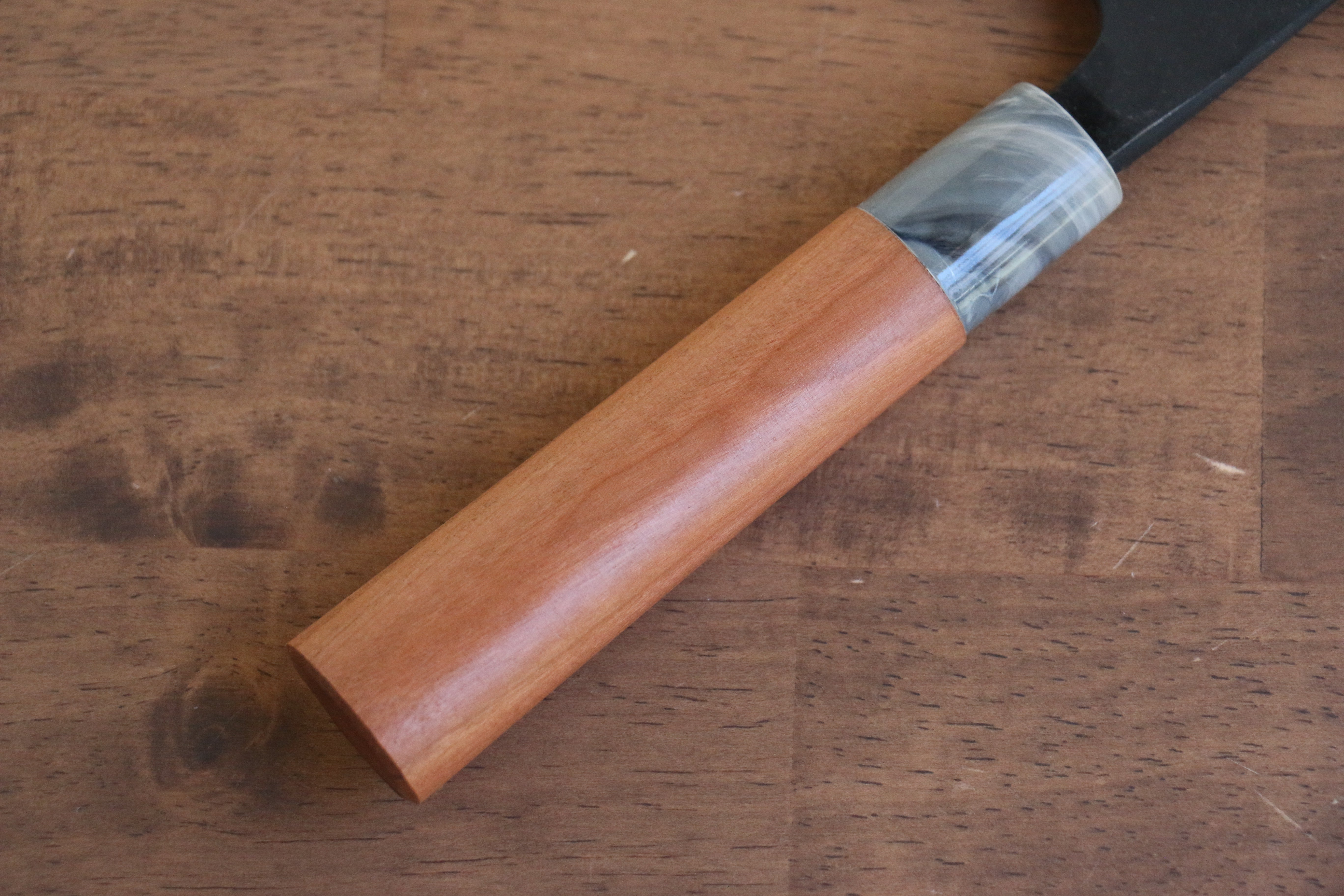 Nao Yamamoto White Steel No.2 Kurouchi Nakiri Knife 180mm - Japanese Chef Knife with Cherry Wood Handle for Precision Vegetable Chopping & Slicing in Professional Kitchens