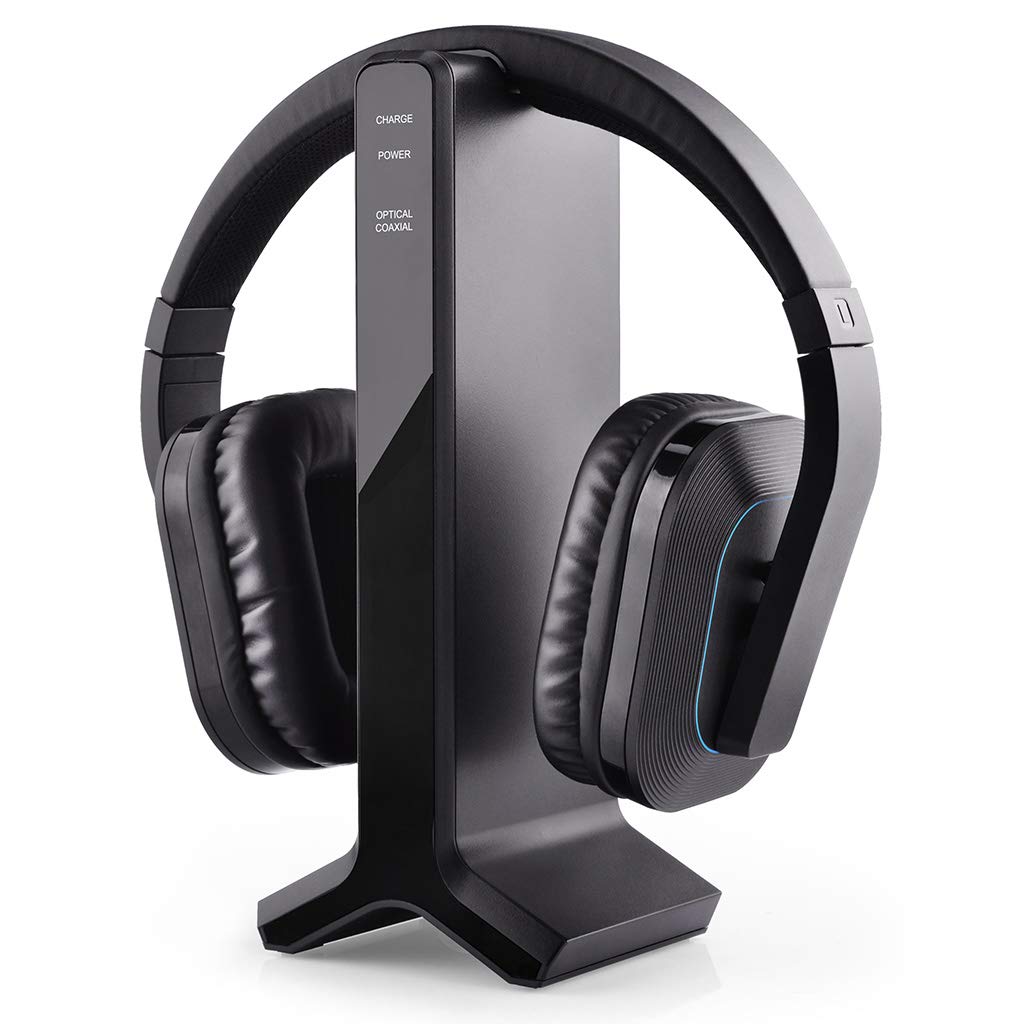 Avantree HT280 Wireless Headphones for TV - 2.4G RF Transmitter with Charging Dock, Digital Optical Audio, High Volume for Seniors, 100ft Range, No Delay, Plug & Play - Perfect for Home Theater, Late Night Viewing, and Hearing Assistance