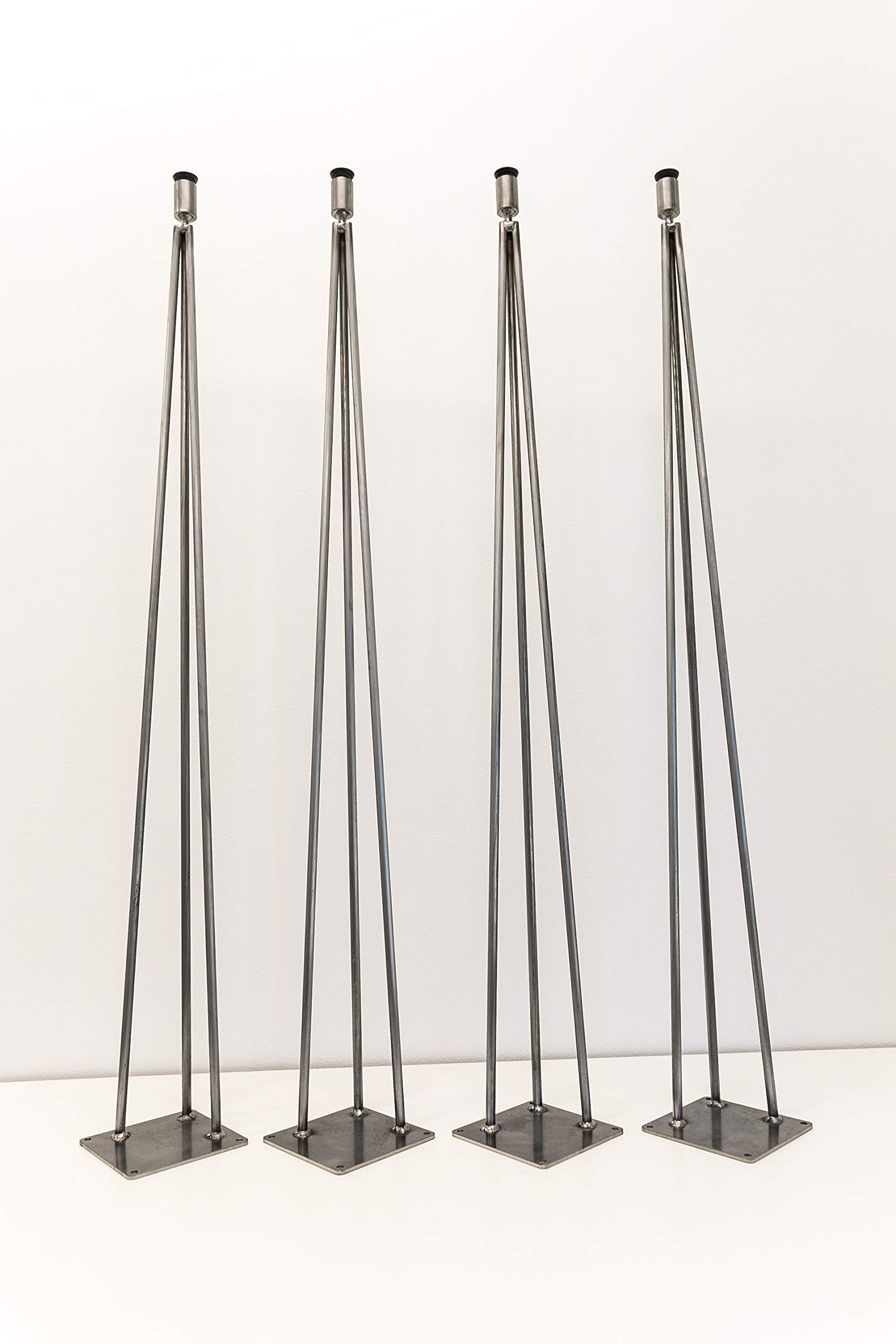 Industrial Metal Hairpin Table Legs Set of 4 - Adjustable Height 16