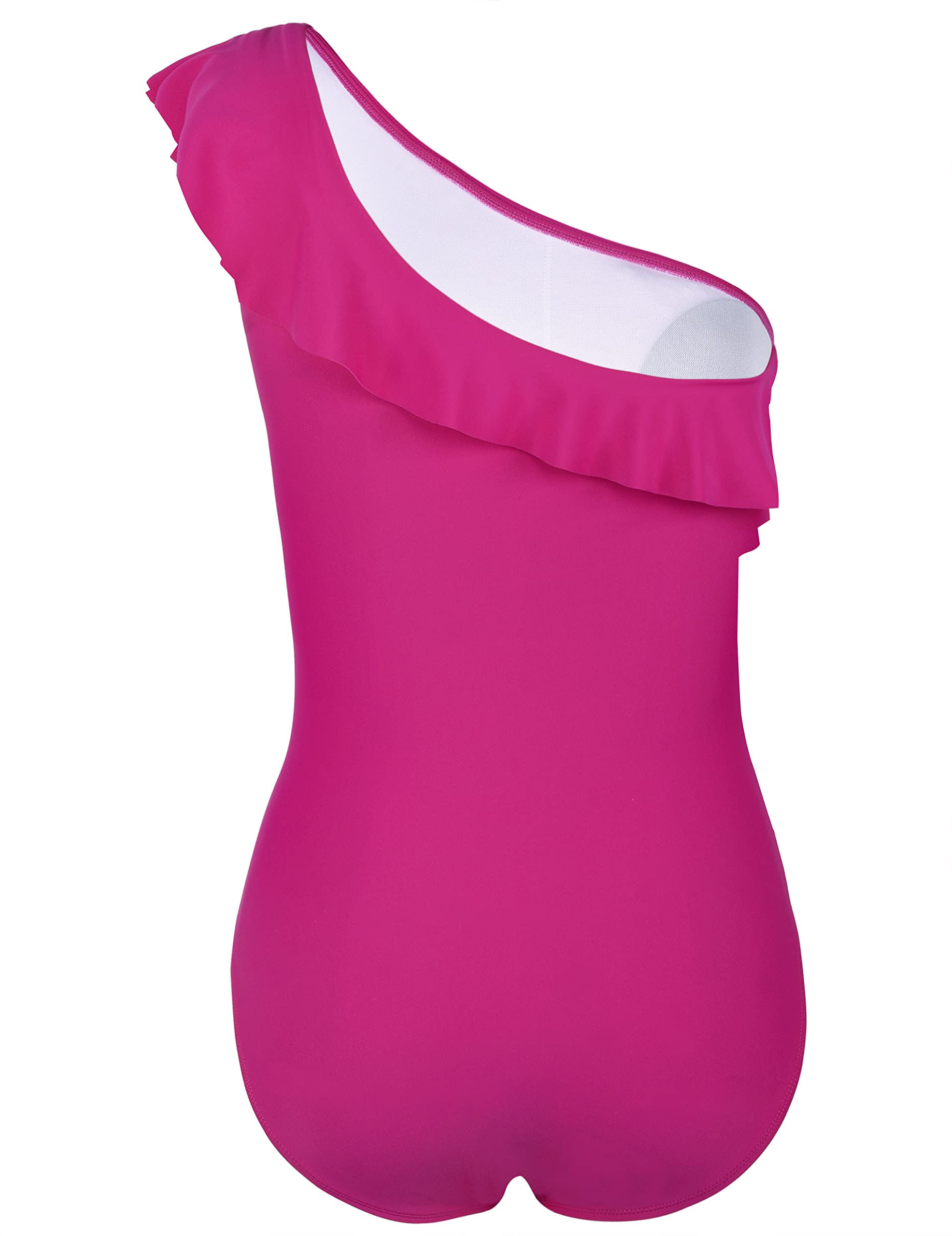 Mycoco Women's One Shoulder Ruched One Piece Swimsuit - Sexy Monokini Bathing Suit for Beach, Pool & Vacation | Tummy Control Swimwear