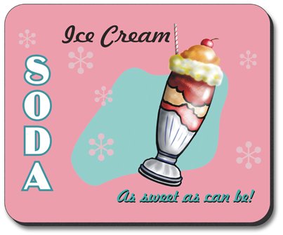 Artistic Ice Cream Soda Mouse Pad - Non-Slip Gaming & Office Desk Mat for Computer Laptop - Cute Kawaii Home & Work Decor Accessory