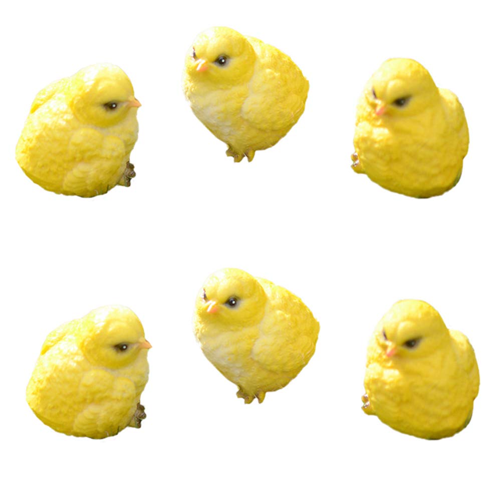 DOITOOL 6pcs Adorable Chick Figurines - Cute Resin Chicken Decor for Garden, Yard & Home - Perfect for Spring Decorations, Easter Display & Farmhouse Style