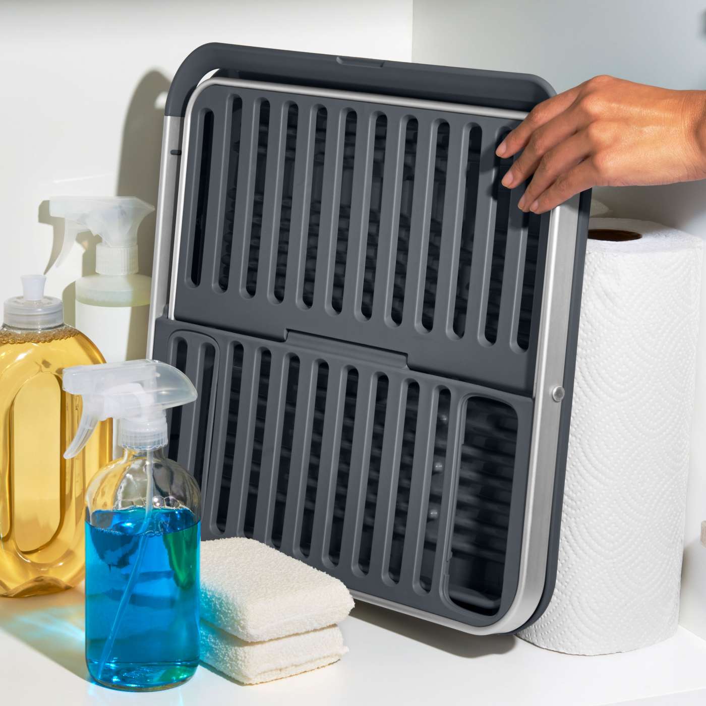 Stainless Steel Foldable Dish Drying Rack - Space Saving, Rustproof & Durable for Kitchen Countertop - Perfect for Small Apartments, RVs & Camping