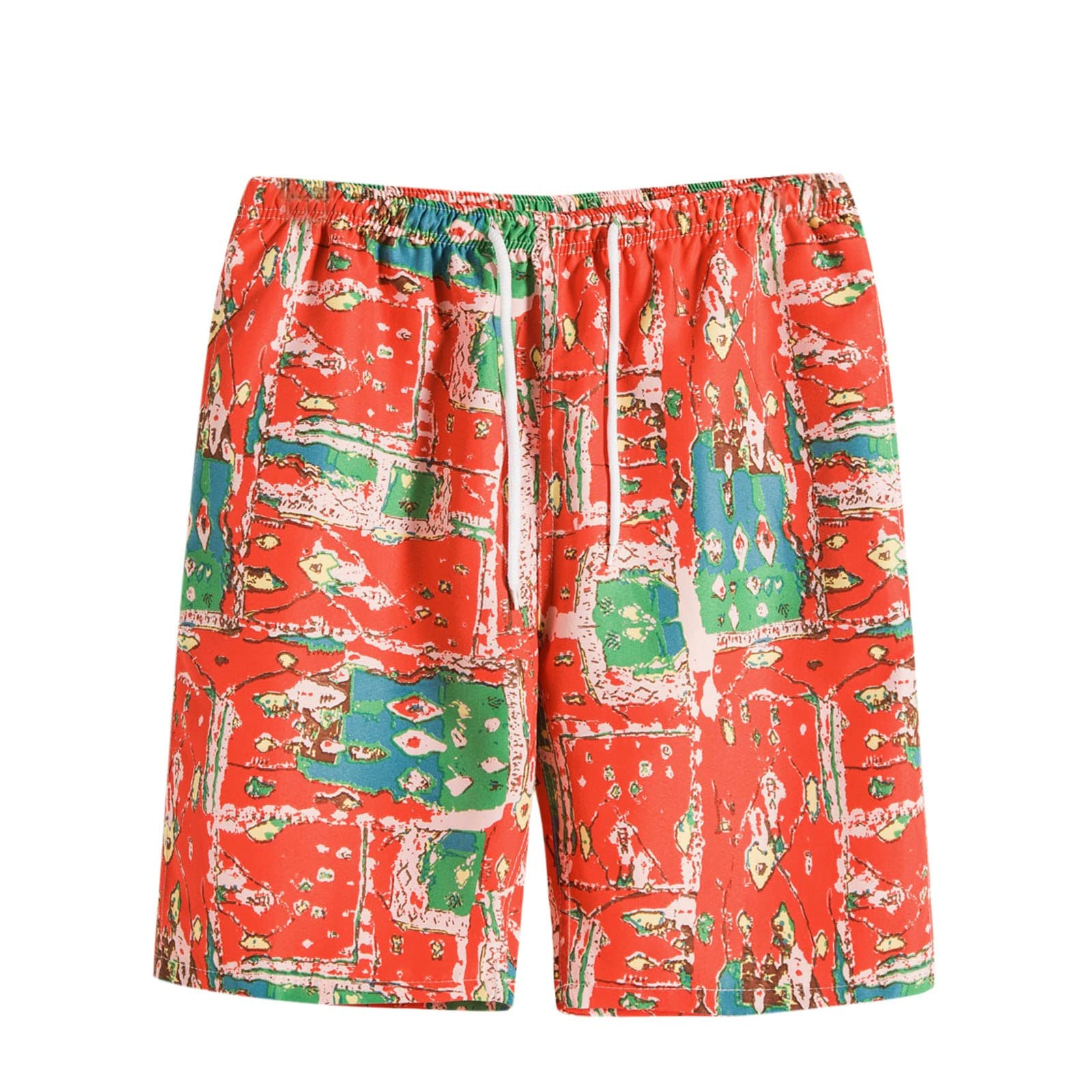 OSTELY Men's Casual Summer Shorts with Pockets - Mid Waist Drawstring Basketball Shorts for Sports & Outdoor Activities | Breathable Printed Lounge Shorts for Gym, Running, Beach & Everyday Wear