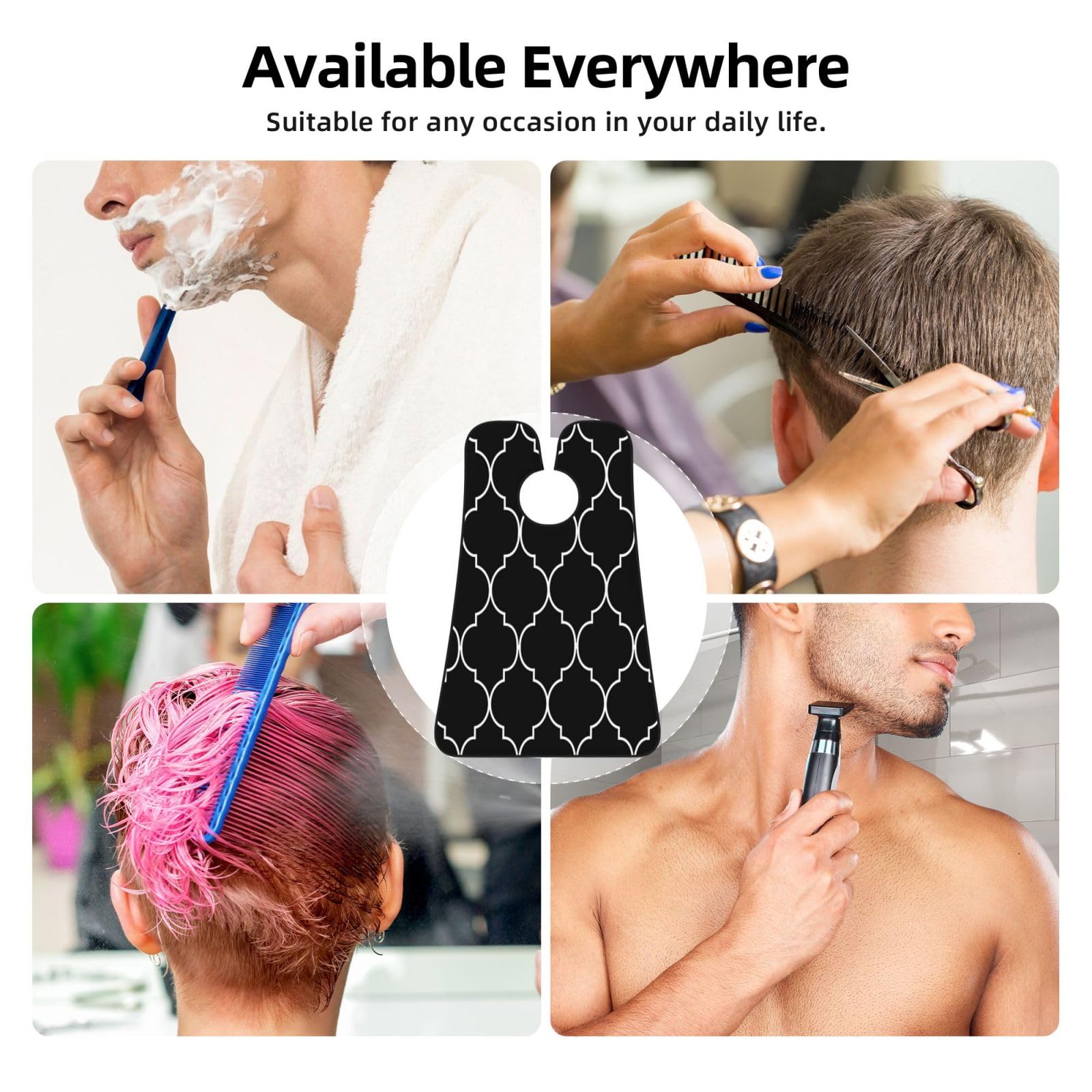 Minimalist Beard Bib - Non-Stick Shaving Apron with 2 Suction Cups for Men | Hair Catcher for Clean Shaving & Grooming | Perfect for Home Barbers & DIY Beard Trimming