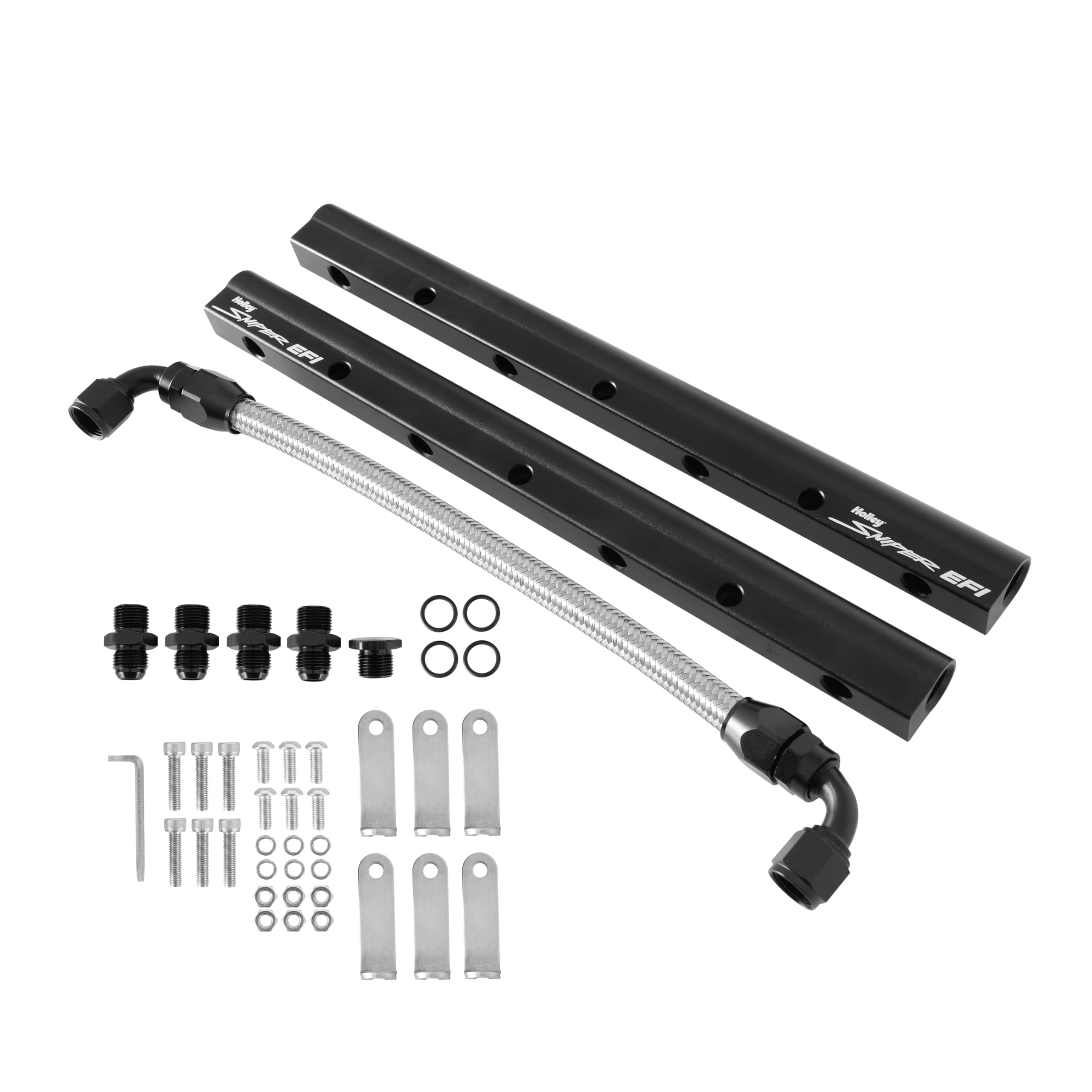 Holley Sniper Hi-Ram Fabricated Fuel Rail Kit - 850001 - High Performance Fuel Manifold with Sniper Logo - Perfect for Racing & Performance Engine Upgrades