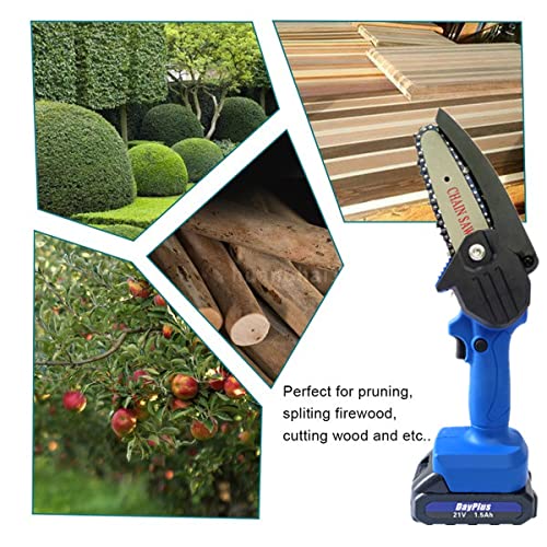 21V Cordless Mini Chainsaw - 4 Inch Handheld Electric Chainsaw with Battery & Chain - Perfect for Tree Trimming, Wood Cutting, DIY Projects & Garden Maintenance