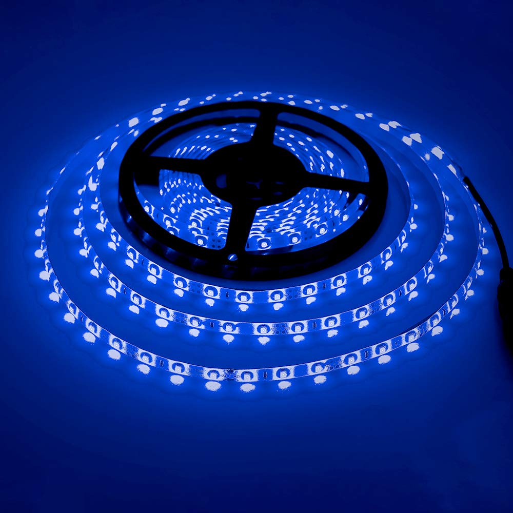 16.4ft LED Strip Lights 300 LEDs 2835 SMD Flexible Light Strips for Home, Kitchen, Bedroom, Bar - Blue (Power Supply Not Included) | Perfect for Accent Lighting, Under Cabinet, and Party Decorations