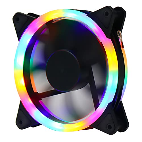 OCUhome 120mm RGB LED PC Case Fan - Ultra Quiet, High Airflow 12cm Cooling Fan with Multicolor Lighting for Gaming PC, Desktop Computer, Home Office Setup | Perfect for PC Builds, Case Modding & Enhanced Cooling Performance
