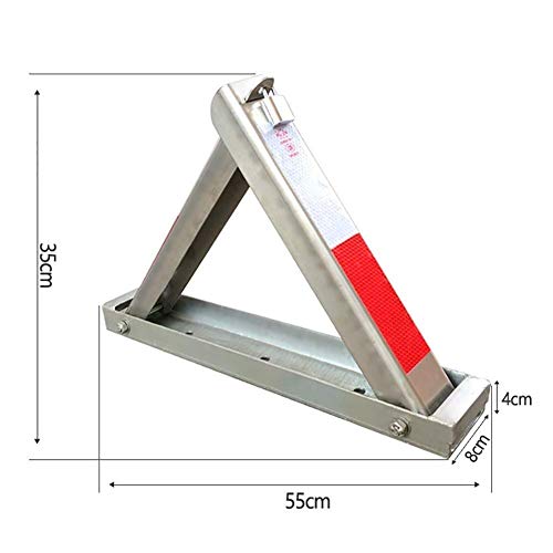 Heavy Duty Stainless Steel Parking Lock - Triangular Parking Barrier for Securing Car Spaces (55 x 8 x 35cm) | Anti-Theft Bollard for Driveways, Garages & Commercial Parking Lots
