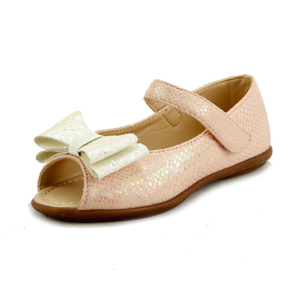 The Doll Maker Glitter Bow Sandal - Women's Fashion Flat Sandals for Summer, Beach, and Casual Outfits | Comfortable & Stylish Footwear for Parties, Weddings, and Everyday Wear