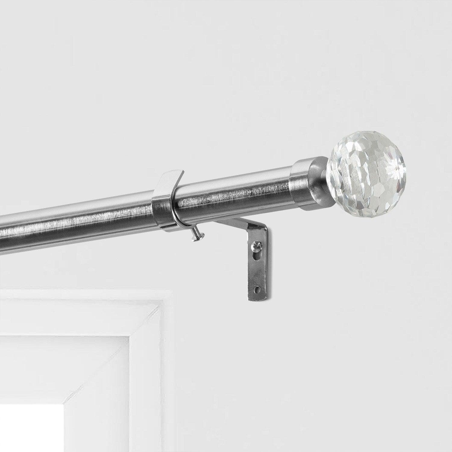 Glass Sphere Prism Nickel Extendable Metal Rod Set - Decorative Light Refracting Display for Photography, Home Decor & Science Experiments