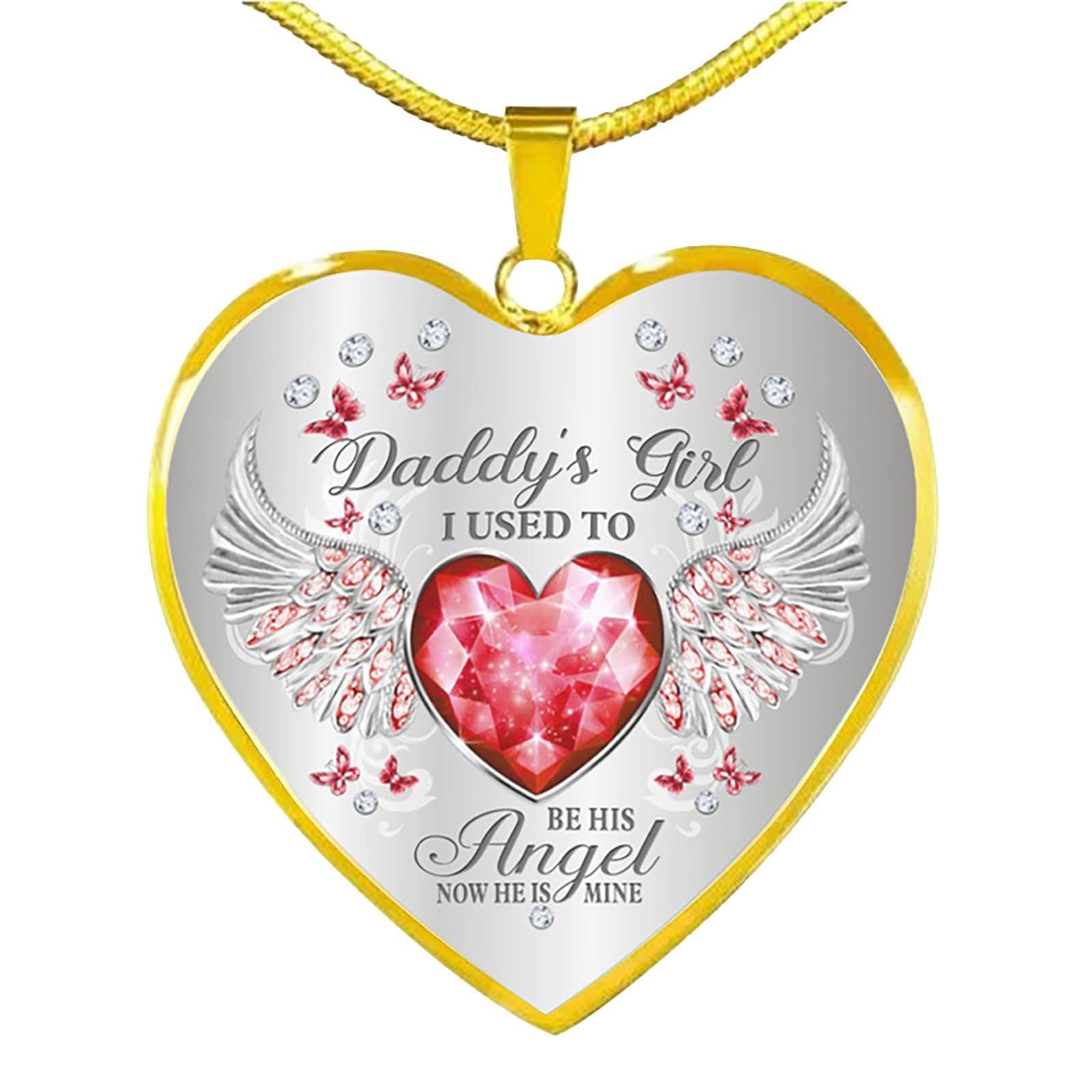 Angel Wing Pendant Necklace - Memorial Keepsake Jewelry for Women, Gifts for Daughter, Wife & Friends - Elegant Heart Charm for Special Occasions (One Size) | Perfect for Anniversaries, Birthdays & Remembrance