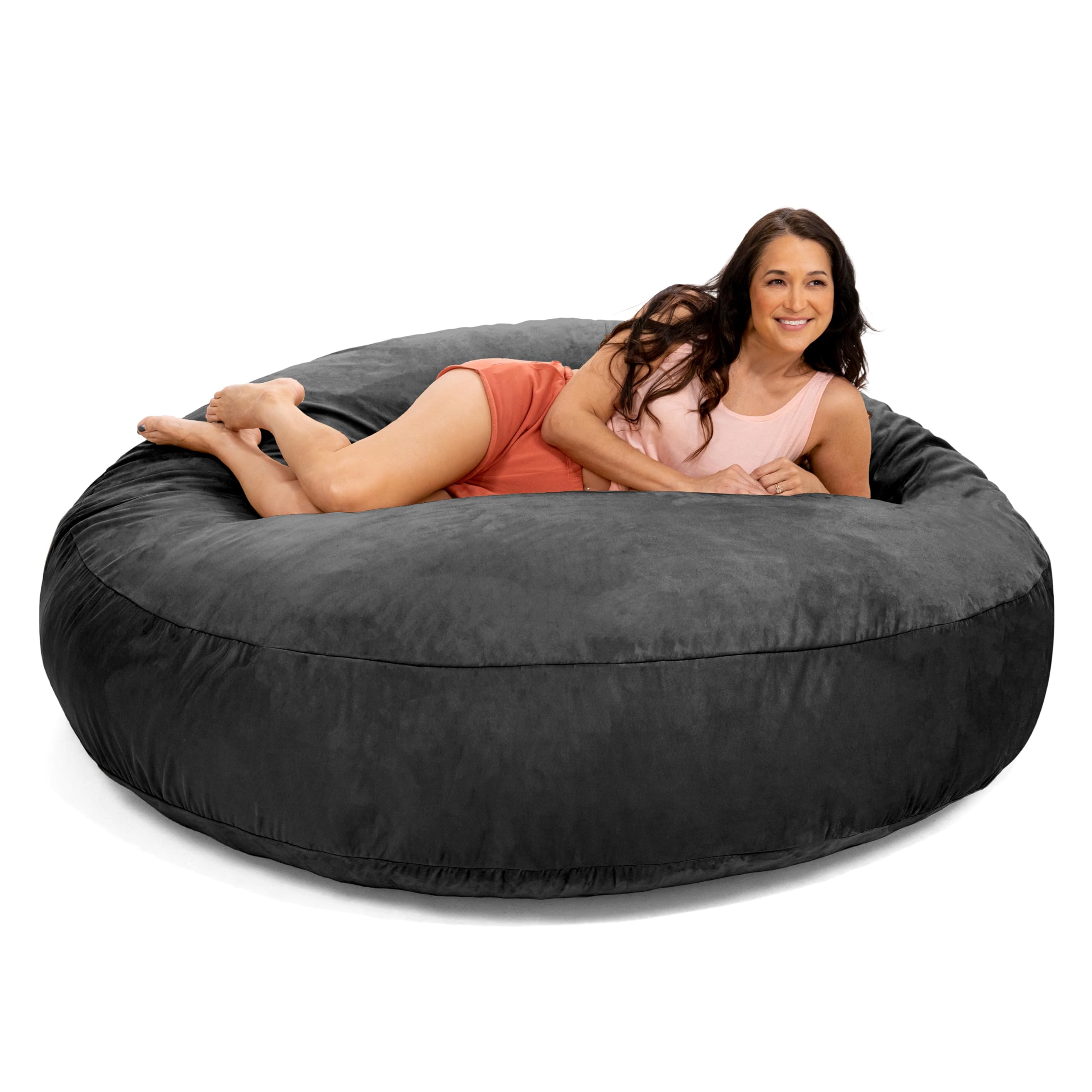 Jaxx 6 Foot Extra Large Cocoon Bean Bag Chair for Adults - Premium Black Memory Foam Filled Lounger - Perfect for Living Room, Bedroom, Game Room & Dorm Relaxation