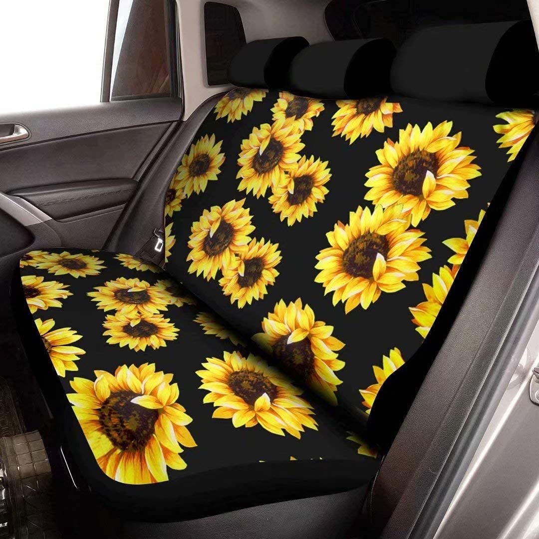 Jeiento Leopard Print Car Seat Covers - Full Set of 2 Cheetah Pattern Backrest Protectors | Waterproof Pet-Friendly Vehicle Seat Covers for Cars, SUVs & Trucks | Perfect for Road Trips, Pet Travel & Interior Protection