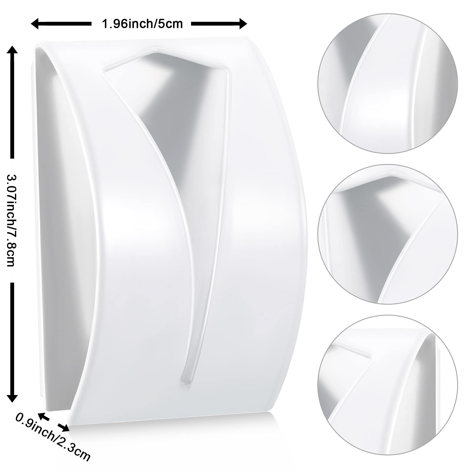 4 Pack Self Adhesive Stainless Steel Towel Hooks - No Drill Wall Mount Hangers for Kitchen, Bathroom & Laundry - Strong Hold for Towels, Robes & Utensils - Perfect Space Saving Solution for Home Organization (White)
