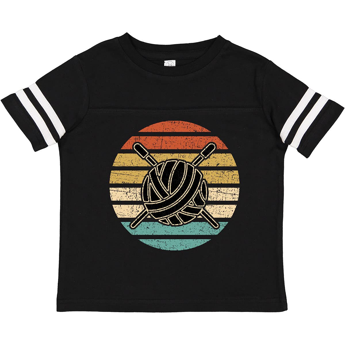 Inktastic Knitting Club Yarn Sunset Graphic Tee - Soft Cotton Toddler T-Shirt for Boys & Girls - Perfect for Knitting Enthusiasts & Craft Lovers - Great for Playdates, Family Outings & DIY Events