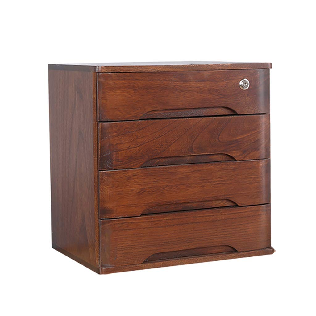 4-Layer Wooden Flat File Cabinet with Drawers - Desktop Organizer Storage Box for Office, Home & Workspace | Perfect as Monitor Stand, Printer Platform & Document Storage (Available in 2 Colors)