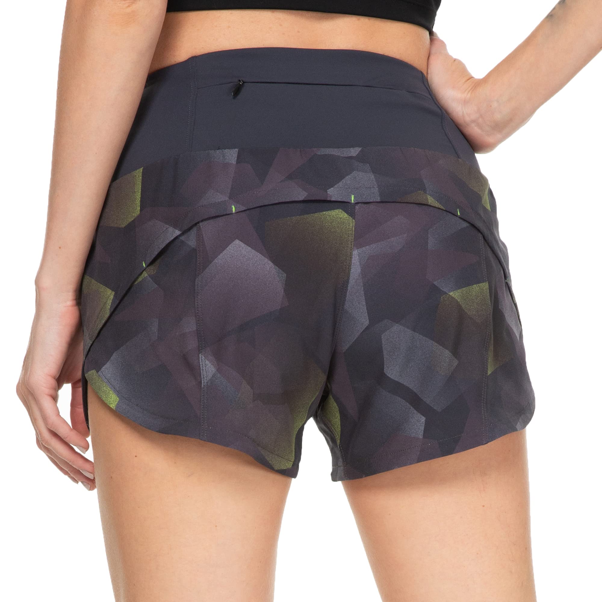 Rrosseyz Women's High Waisted Running Shorts with Liner & Zip Pocket - 4 Inch Gym Workout Athletic Shorts for Jogging, Yoga & Outdoor Activities