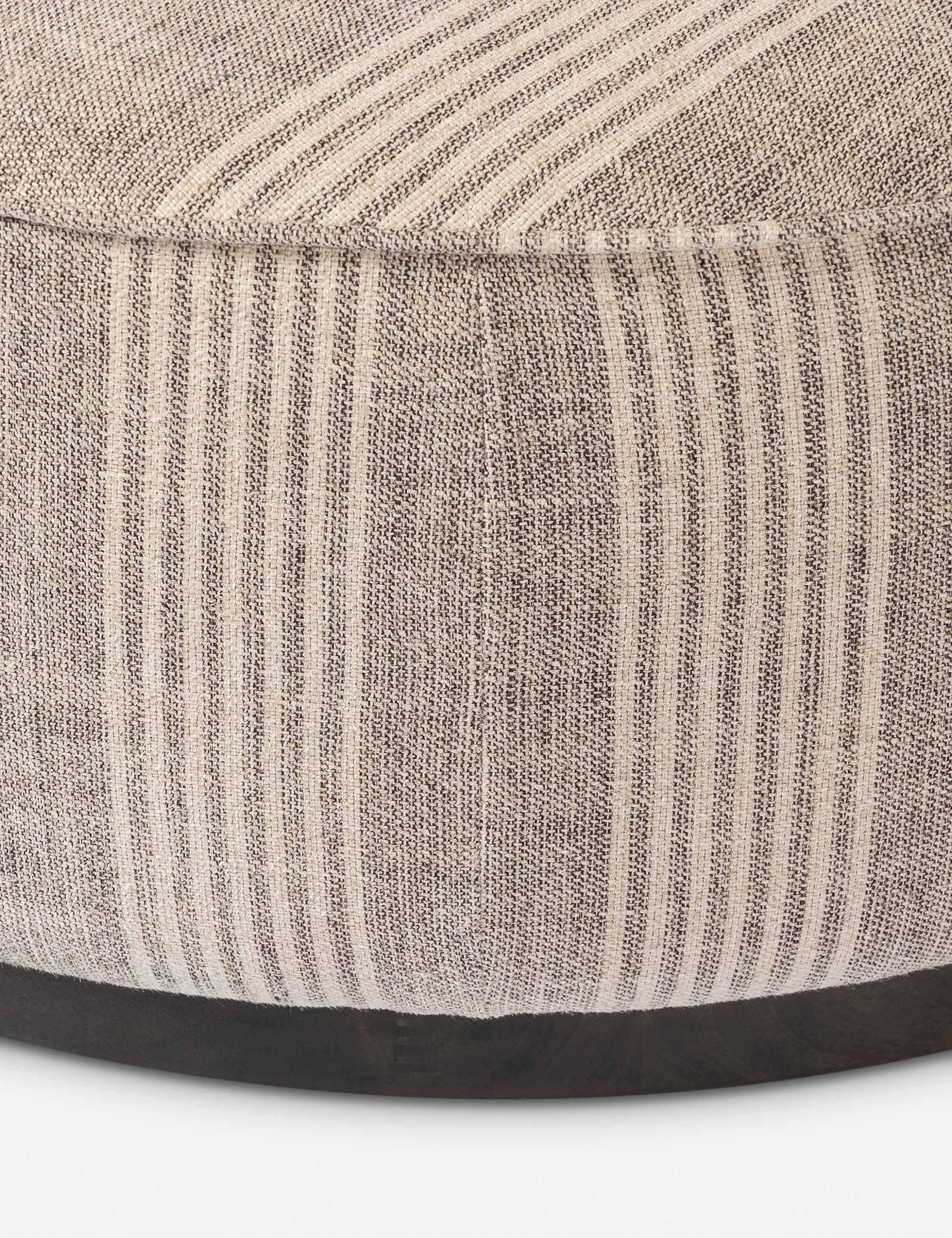 Aldora Round Ottoman Stool - Upholstered Storage Pouf with Removable Cushion Top, Modern Footrest for Living Room, Bedroom & Nursery - Versatile Seating & Home Decor Accent