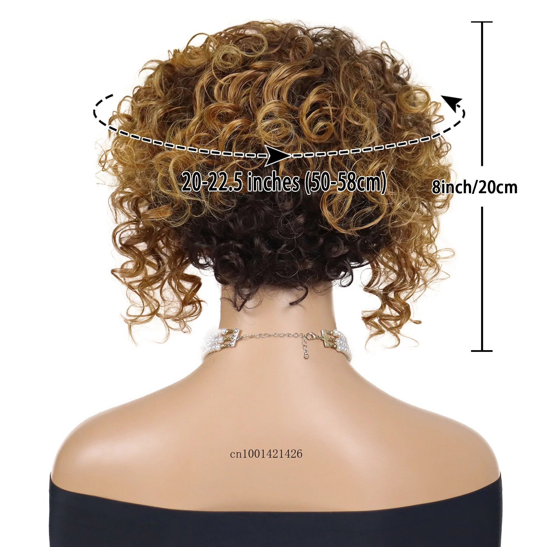 Afro Curly Wigs for Women - Synthetic Ombre Brown Wig with Bangs | Heat Resistant Fiber | Natural-Looking Haircuts | Perfect for Cosplay, Costume Parties & Everyday Wear