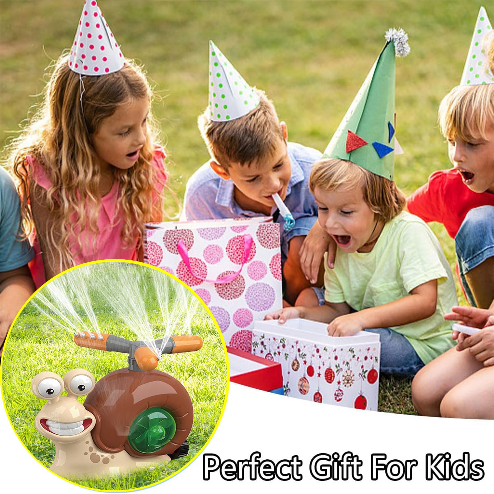 360° Rotating Snail Sprinkler for Kids - Fun Outdoor Water Play Toy with Garden Hose Attachment | Perfect for Backyard, Lawn, and Summer Activities