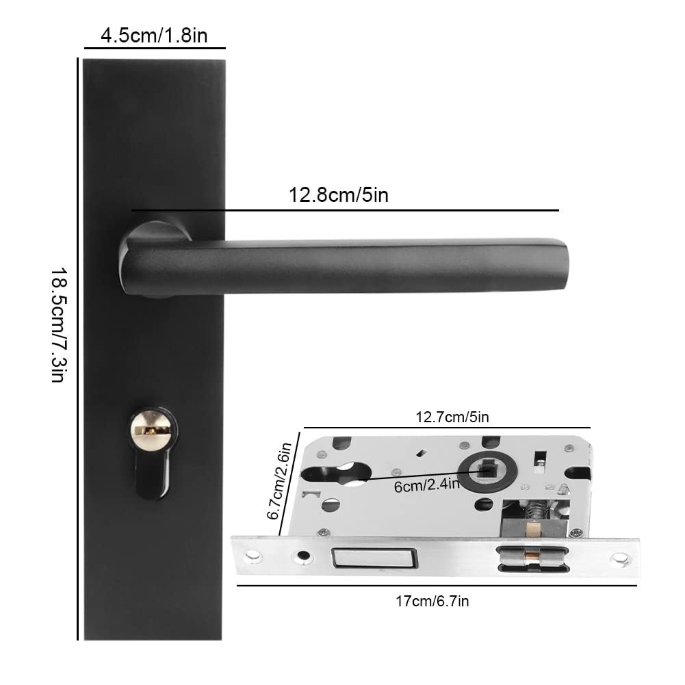 Ultra Quiet Bedroom Door Handle Lock - Zinc Alloy Interior Door Knob Set for Wooden Doors | Secure & Noise-Free for Bedrooms, Nurseries & Home Offices