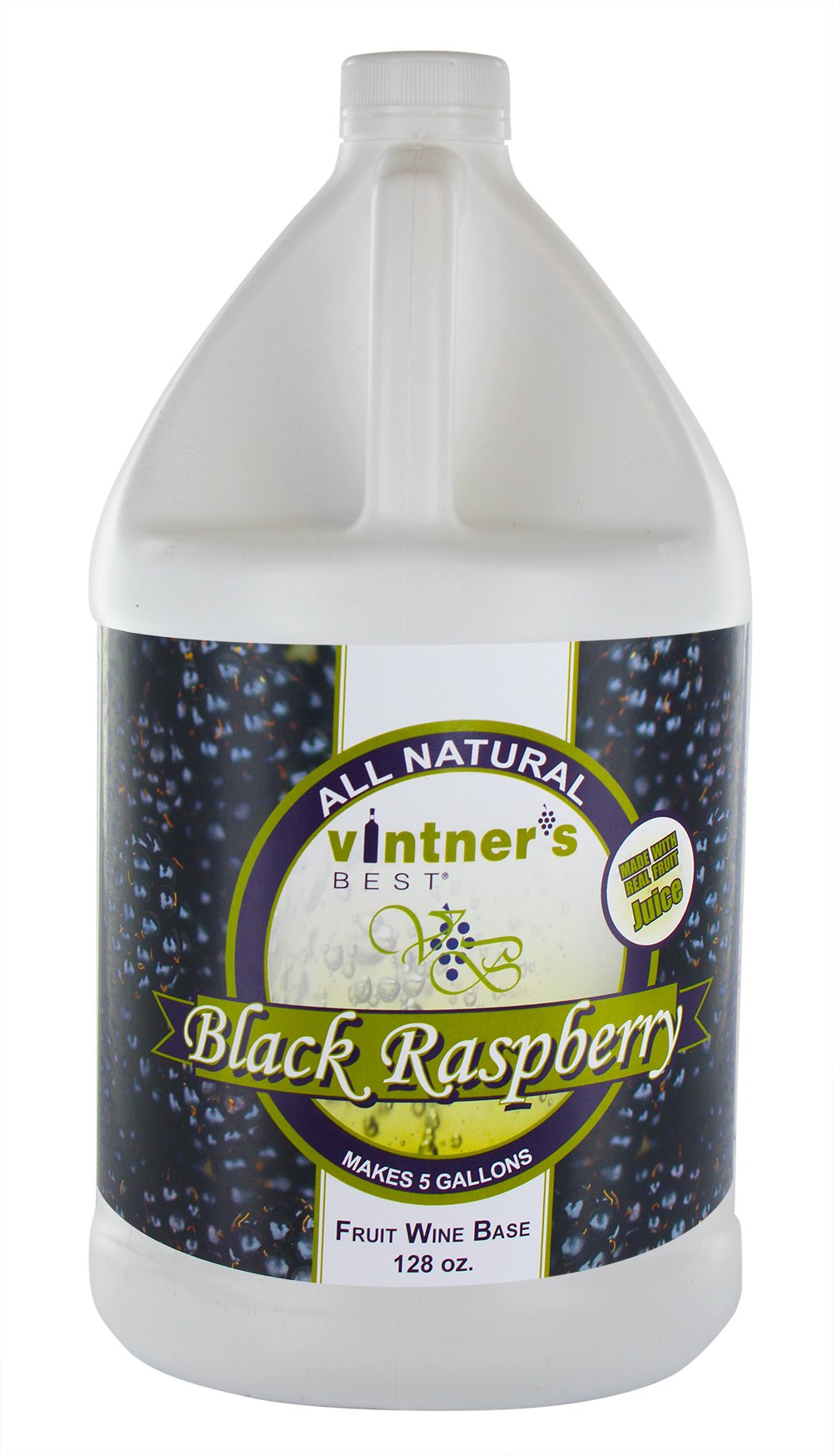 Vintner's Best Black Raspberry Fruit Wine Base - 128 oz Jug for Home Brewing & Winemaking | Perfect for DIY Wine Kits, Fermentation, and Crafting Delicious Homemade Fruit Wines