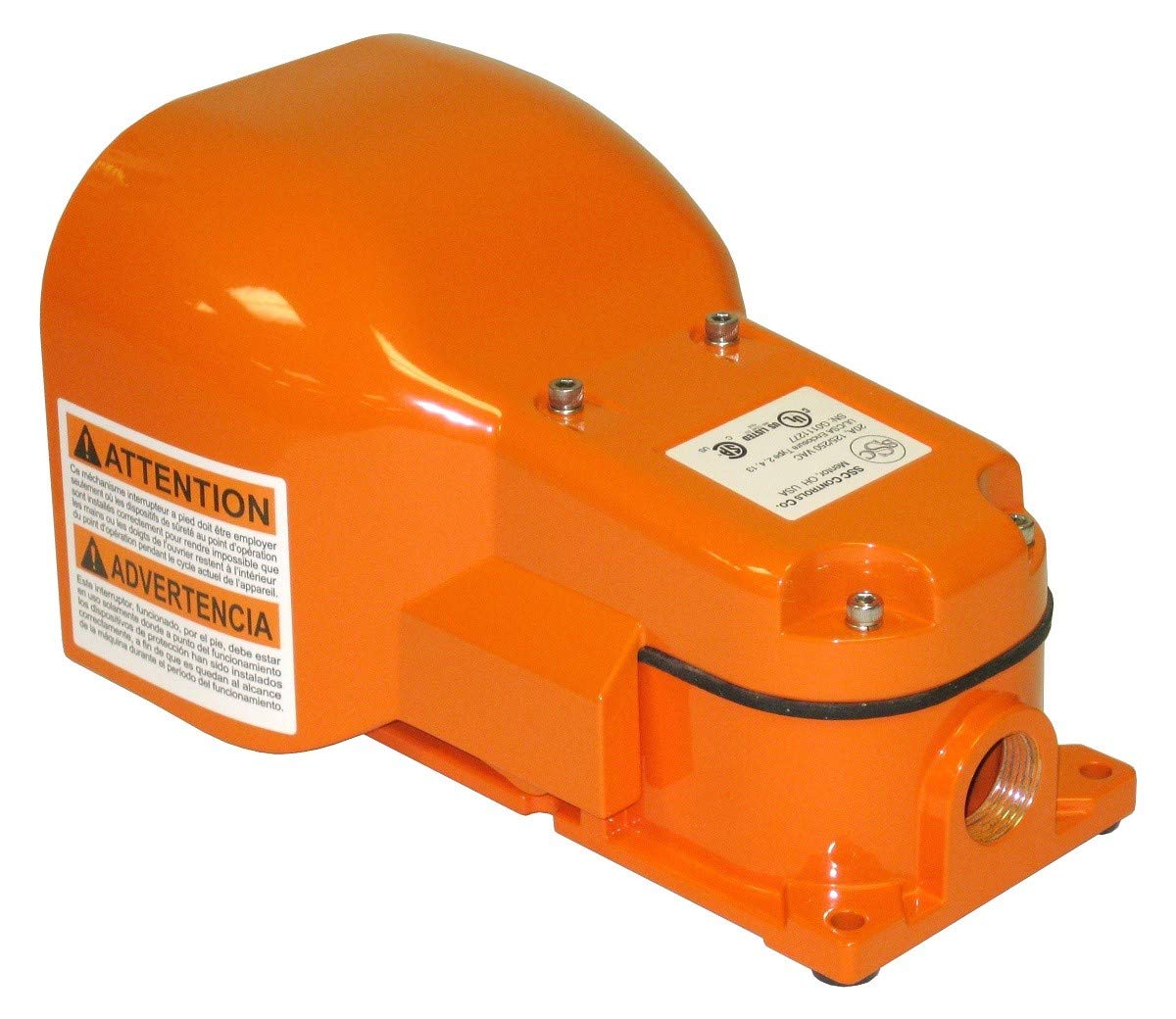 Heavy Duty SSC Controls G500-MA Foot Switch - Electrical SPDT Maintained Action Industrial Pedal (Made in USA) - Perfect for Machinery, Medical Equipment & Factory Automation
