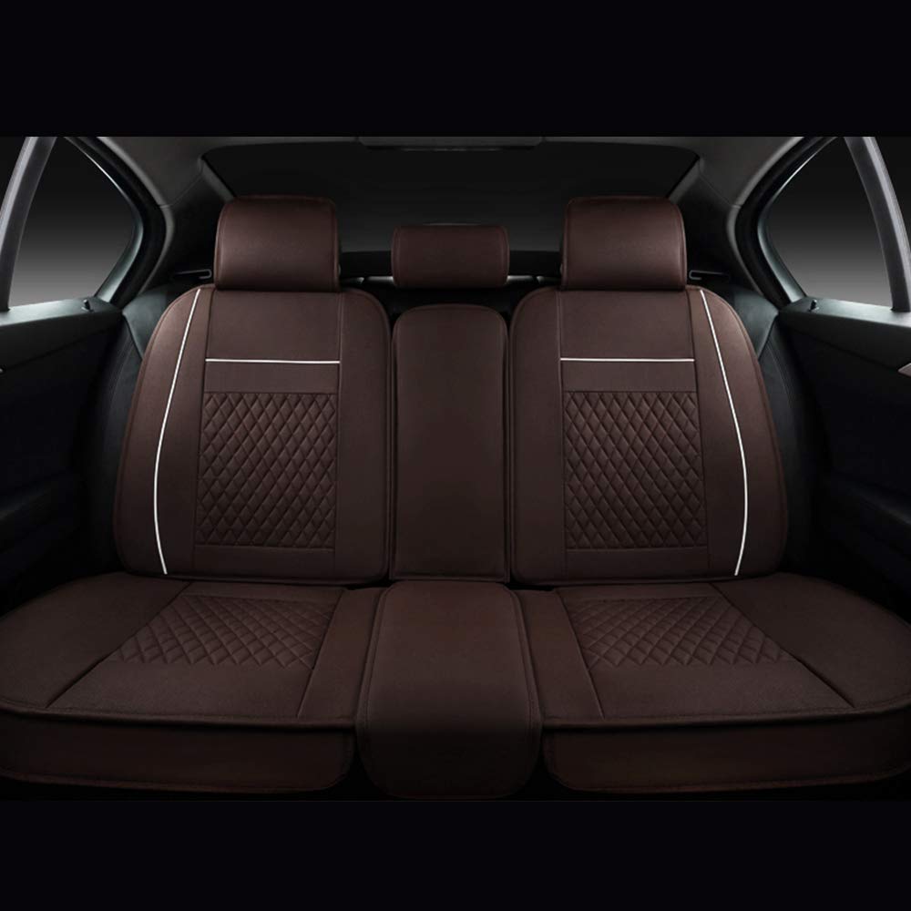 Premium 5-Seat Faux Leather Car Seat Covers Full Set - Universal Fit for Most Sedans, SUVs & Trucks - Waterproof Vehicle Seat Protectors - Durable & Stylish Interior Upgrade (Perfect for Daily Commute, Road Trips & Family Travel)