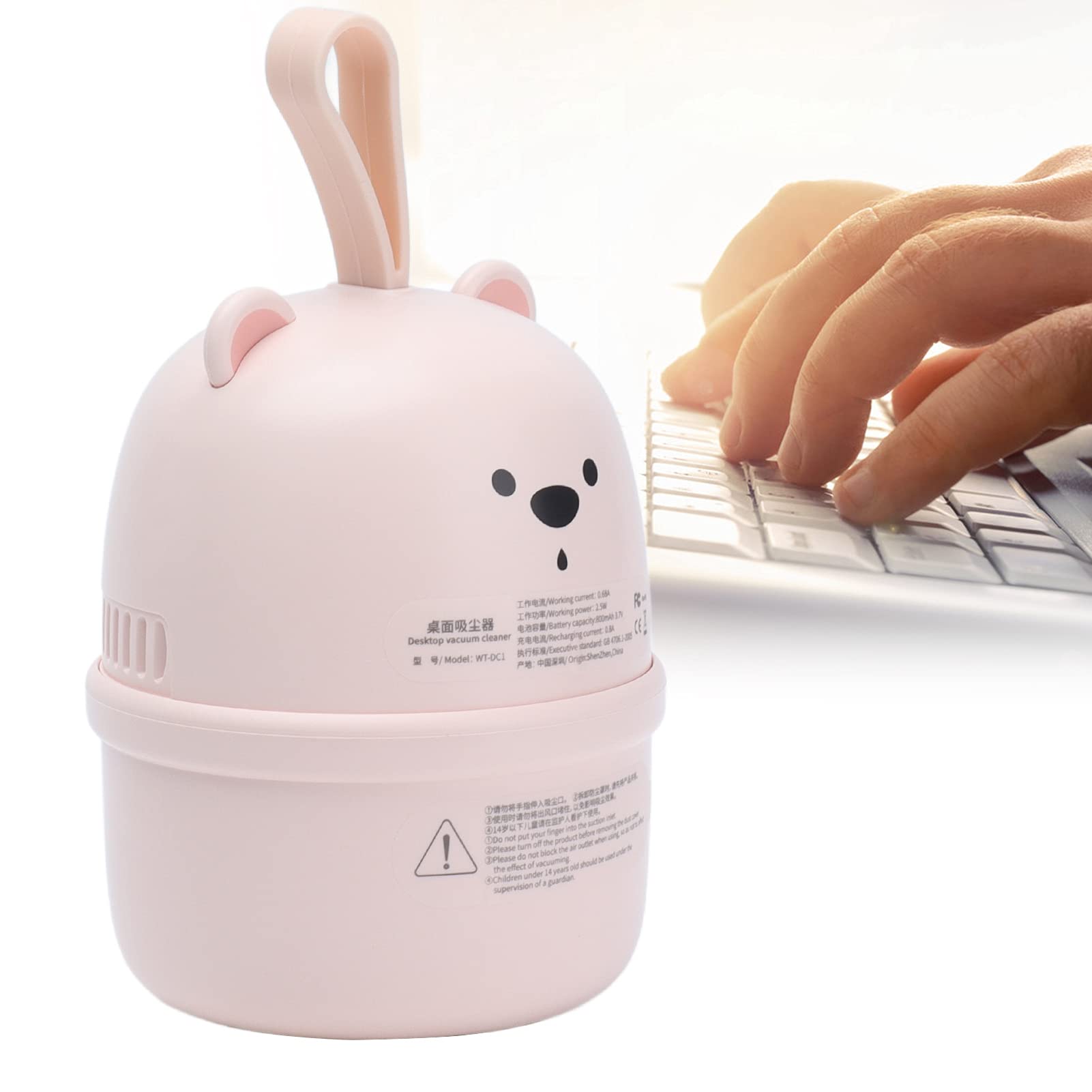 CHICIRIS Mini USB Desktop Vacuum Cleaner - Portable Dust Collector for Keyboard, Home & Office - Cute Bear Design for Kids & Adults - Perfect for Desks, Cars, and Small Spaces