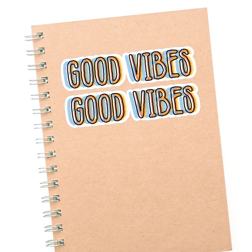 Good Vibes Sticker Decal - Waterproof Vinyl Decals for Laptops, Cars, Tumblers | Motivational Stickers for DIY Crafts, Journals & Home Decor