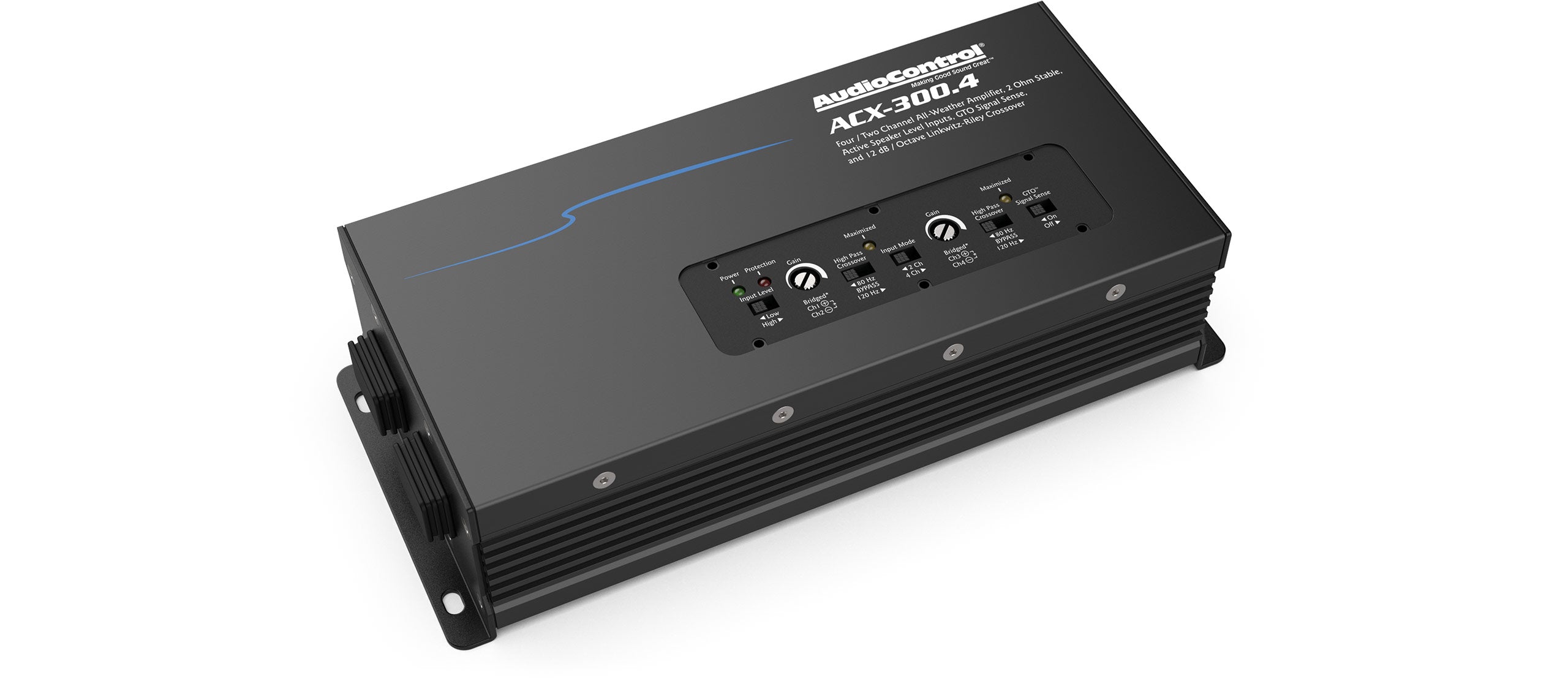 AudioControl ACX 300.4 4-Channel Marine Amplifier with Accubass® Technology - Waterproof Car Audio Amp for Boats, RVs & Outdoor Sound Systems
