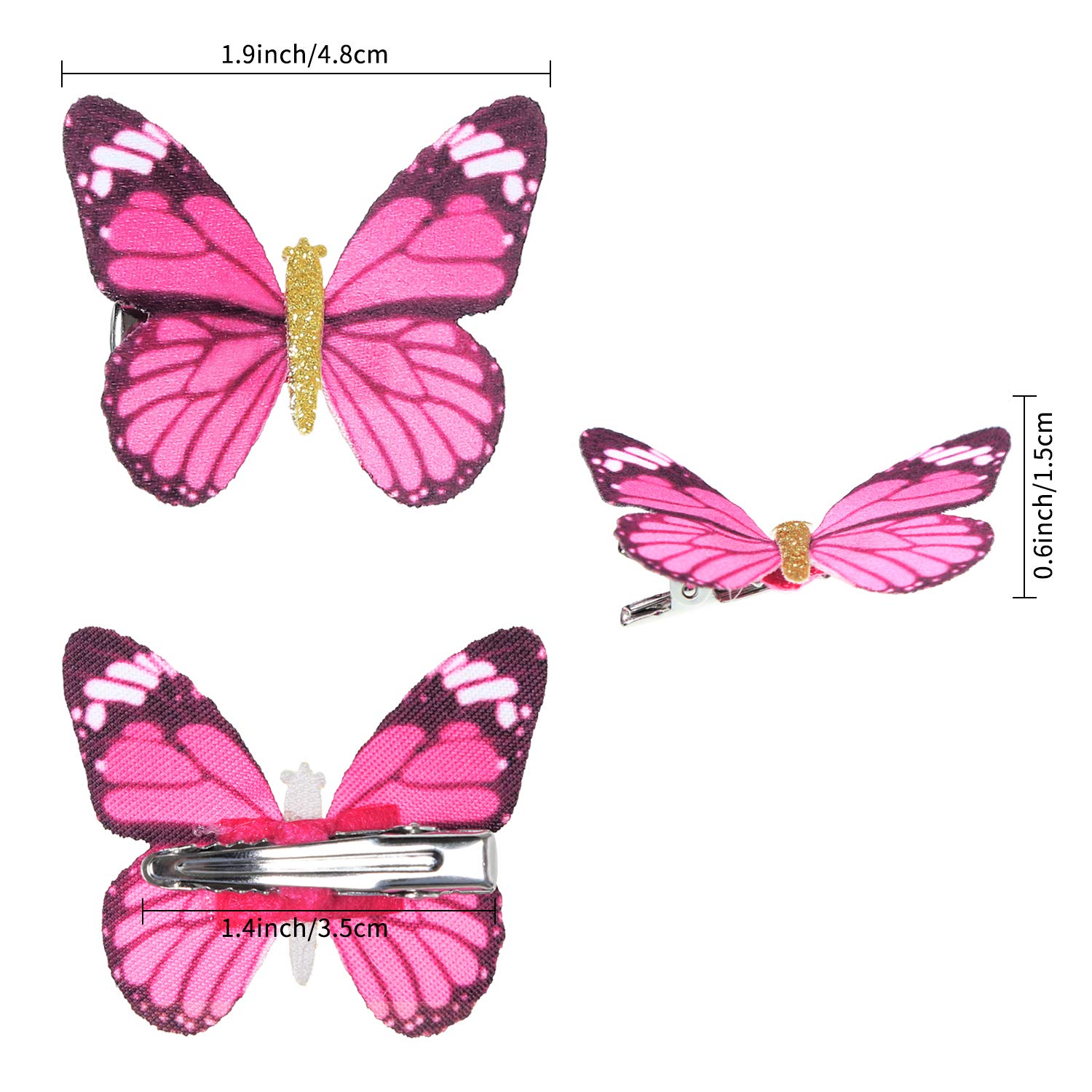 Boao 18-Piece Glitter Butterfly Hair Clips Set for Girls, Teens & Women - Elegant Hair Accessories for Parties, Weddings & Daily Wear