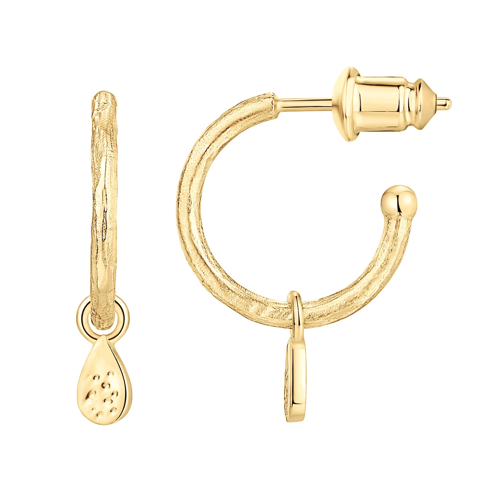 PAVOI 14K Gold Plated 925 Sterling Silver Huggie Hoop Earrings with Dangle | Small Hoop Earrings for Women | Trendy Everyday & Party Jewelry | Perfect for Work, Date Night & Special Occasions