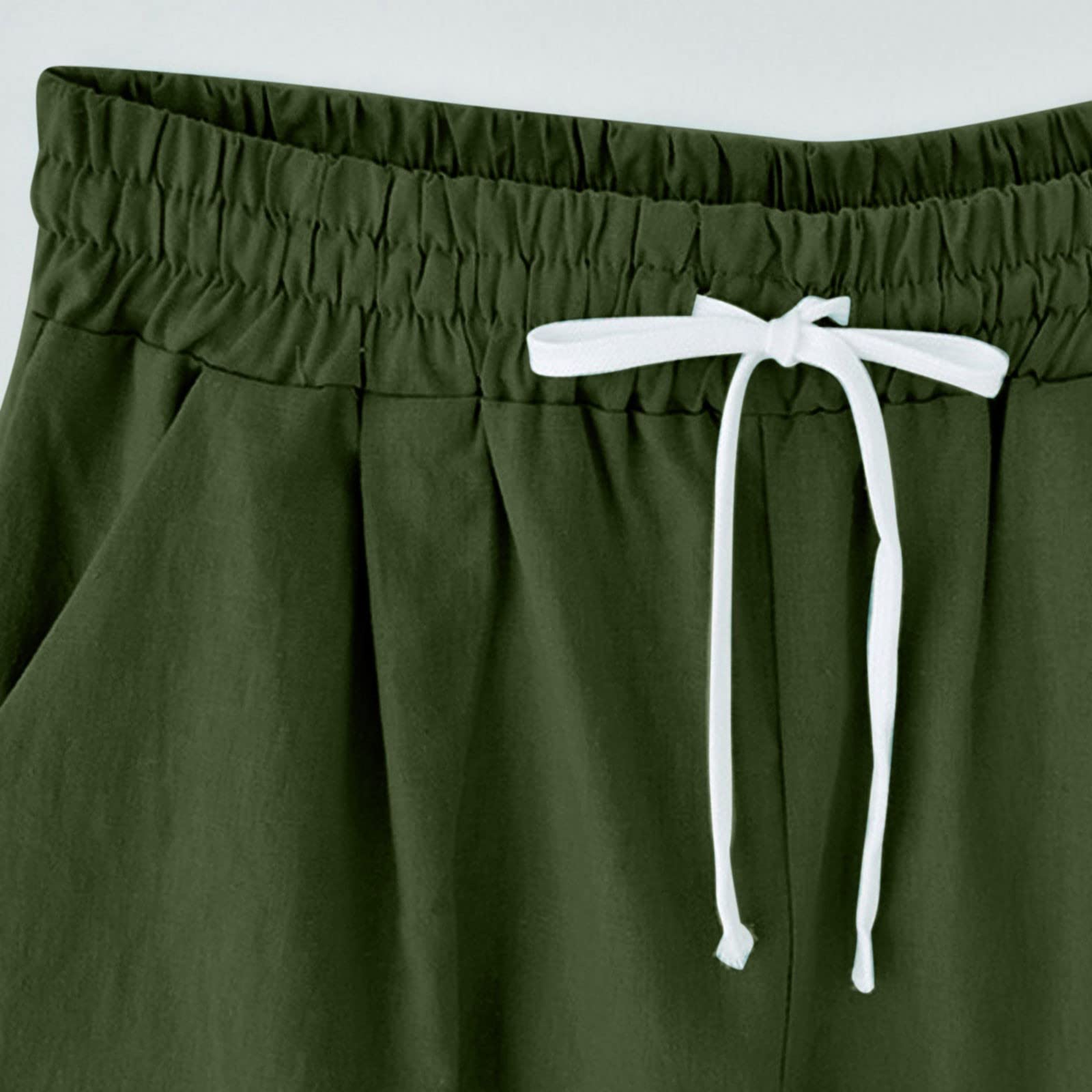 Women's Bermuda Shorts - Summer Casual Cotton Linen Lounge Shorts for Beach & Travel