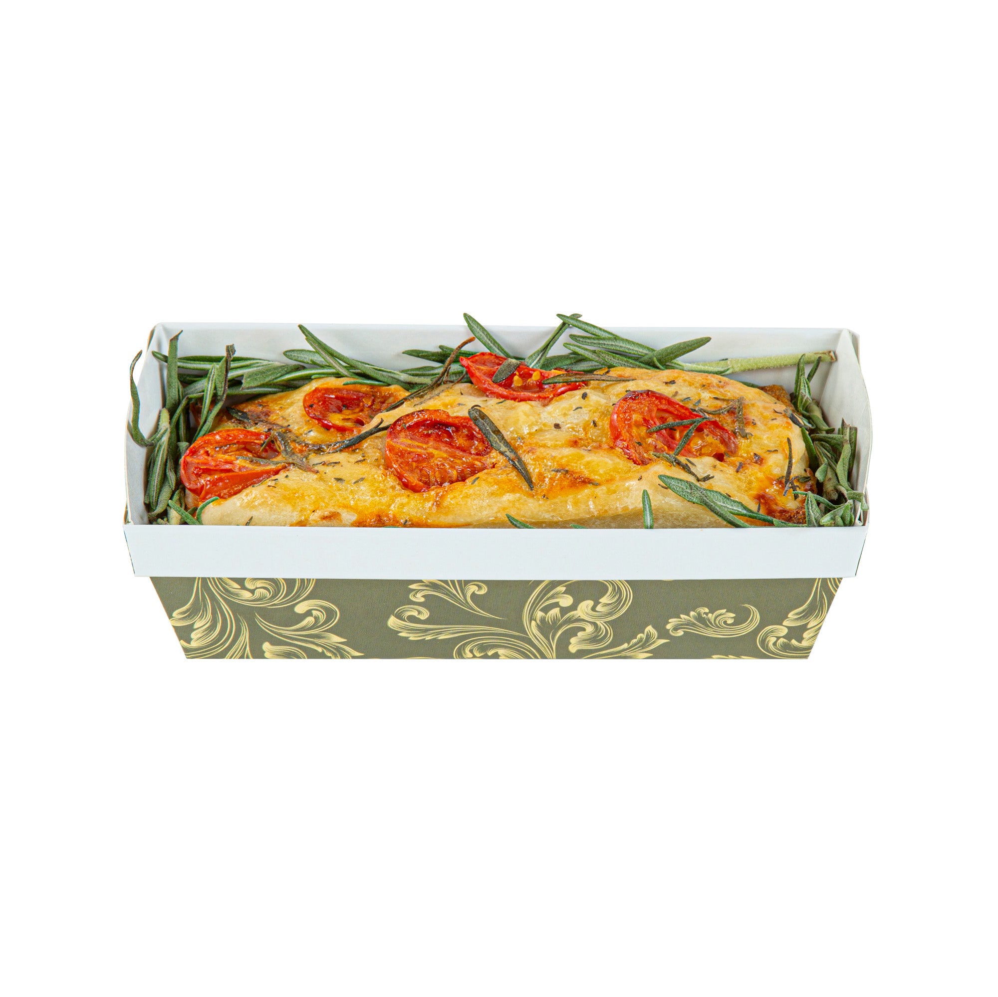 Bake Tek 13 oz Dark Green Vintage Floral Paper Loaf Pans - Greaseproof Baking Cups (7x3.25x2 Inches) - 100 Count Bulk Box - Perfect for Cupcakes, Muffins & Party Desserts