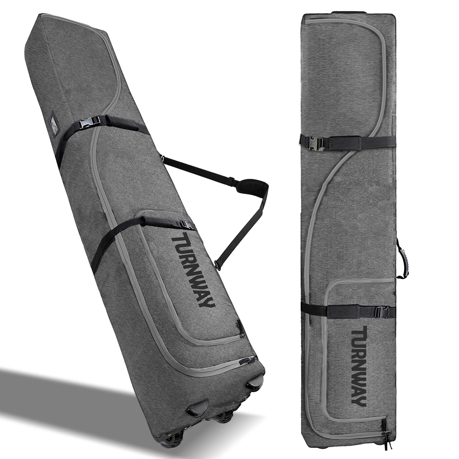 Heavy Duty Padded Ski Bag with Wheels for Air Travel - Waterproof Double Rolling Snowboard Bag for Ski & Snowboard Gear Storage & Transportation | Perfect for Winter Sports Travel & Equipment Protection