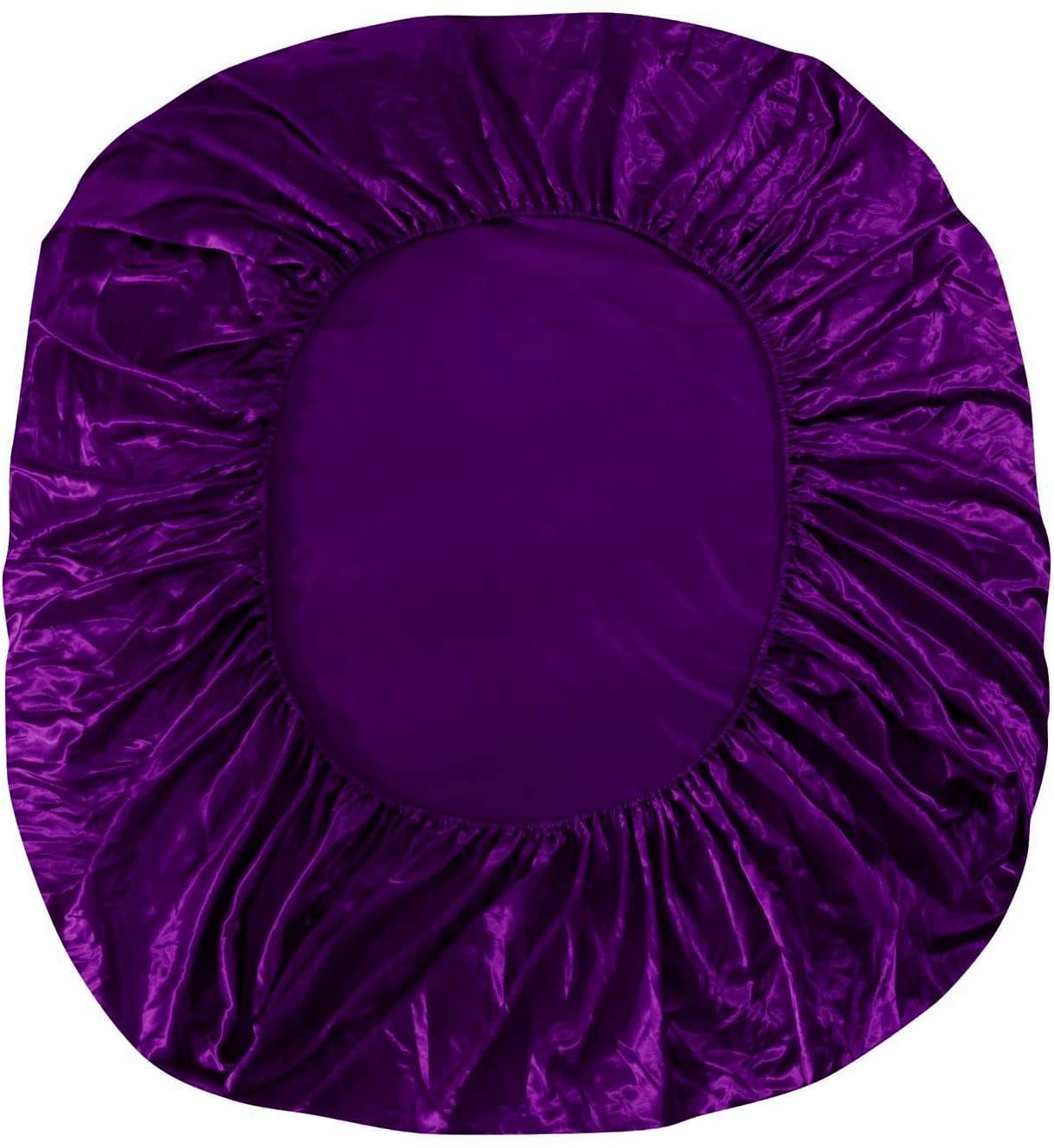 Ahmedani 6-Piece Queen Size Linen Satin Bedding Set - 1 Duvet Cover, 1 Fitted Sheet & 4 Pillow Cases (Purple) | Ultra Soft Luxury Sheets for Bedroom Decor & Hotel Style Comfort