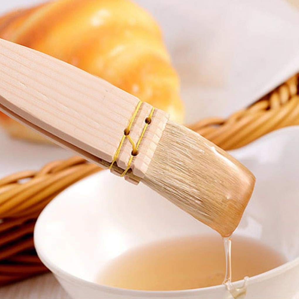 Premium BBQ & Baking Wool Brush with Wooden Handle - Ideal for Cake, Bread, Butter & Oil Application - Perfect for Grilling, Baking & Kitchen Use