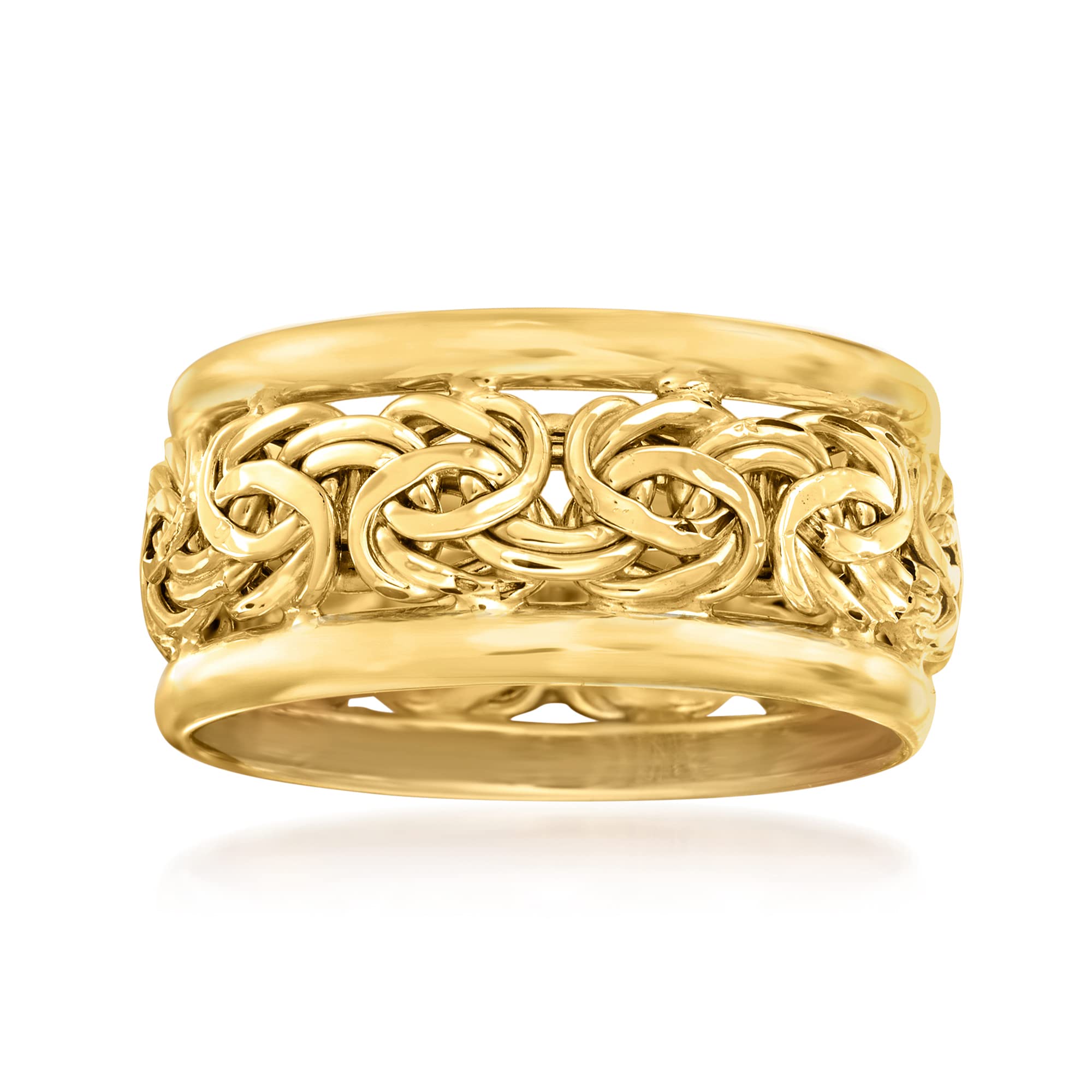 10kt Yellow Gold Byzantine Bordered Ring for Women - Elegant Vintage Jewelry Gift for Anniversary, Birthday & Special Occasions