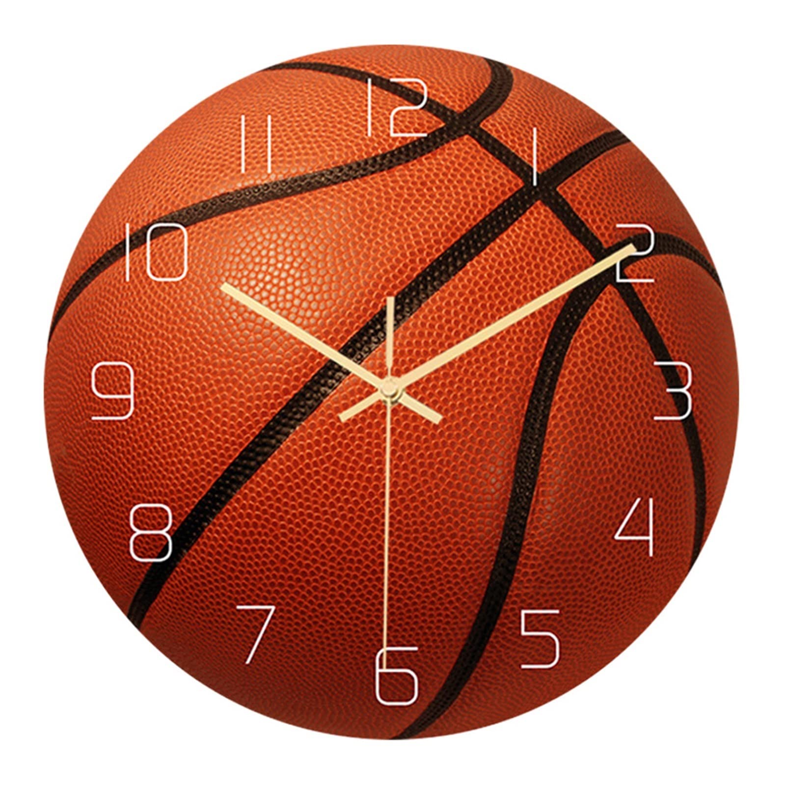 WALNUTA Acrylic Silent Basketball Wall Clock - Brown Sports Theme Decor for Bedroom, Living Room, Office | Perfect Gift for Basketball Fans & Home Decoration | Durable One-Size Clock for Game Room, Man Cave, or Birthday Present