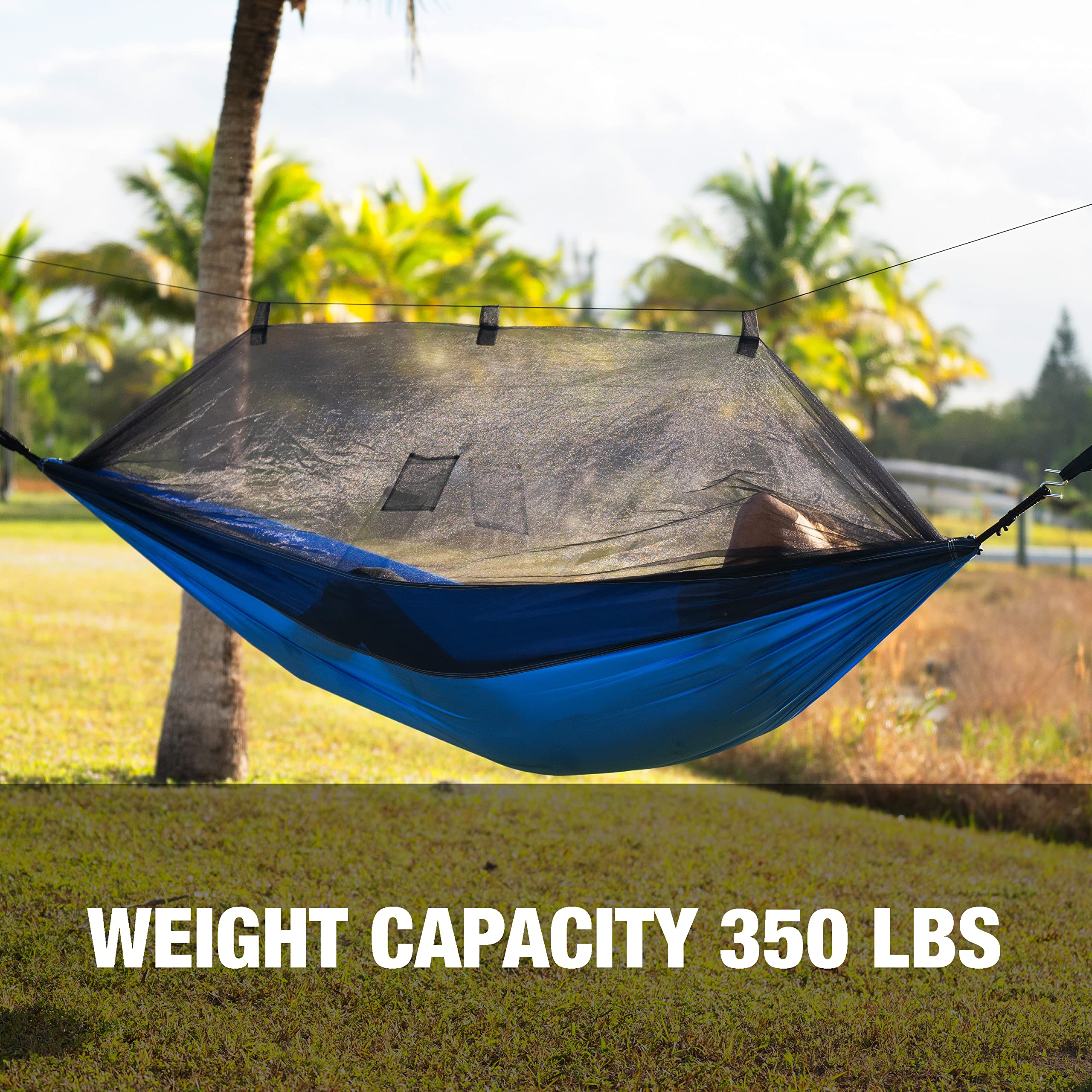 Bliss Hammocks BH-406XLS-N-RB Portable Camping Hammock with Mosquito Net - Adjustable Tree Straps, 54