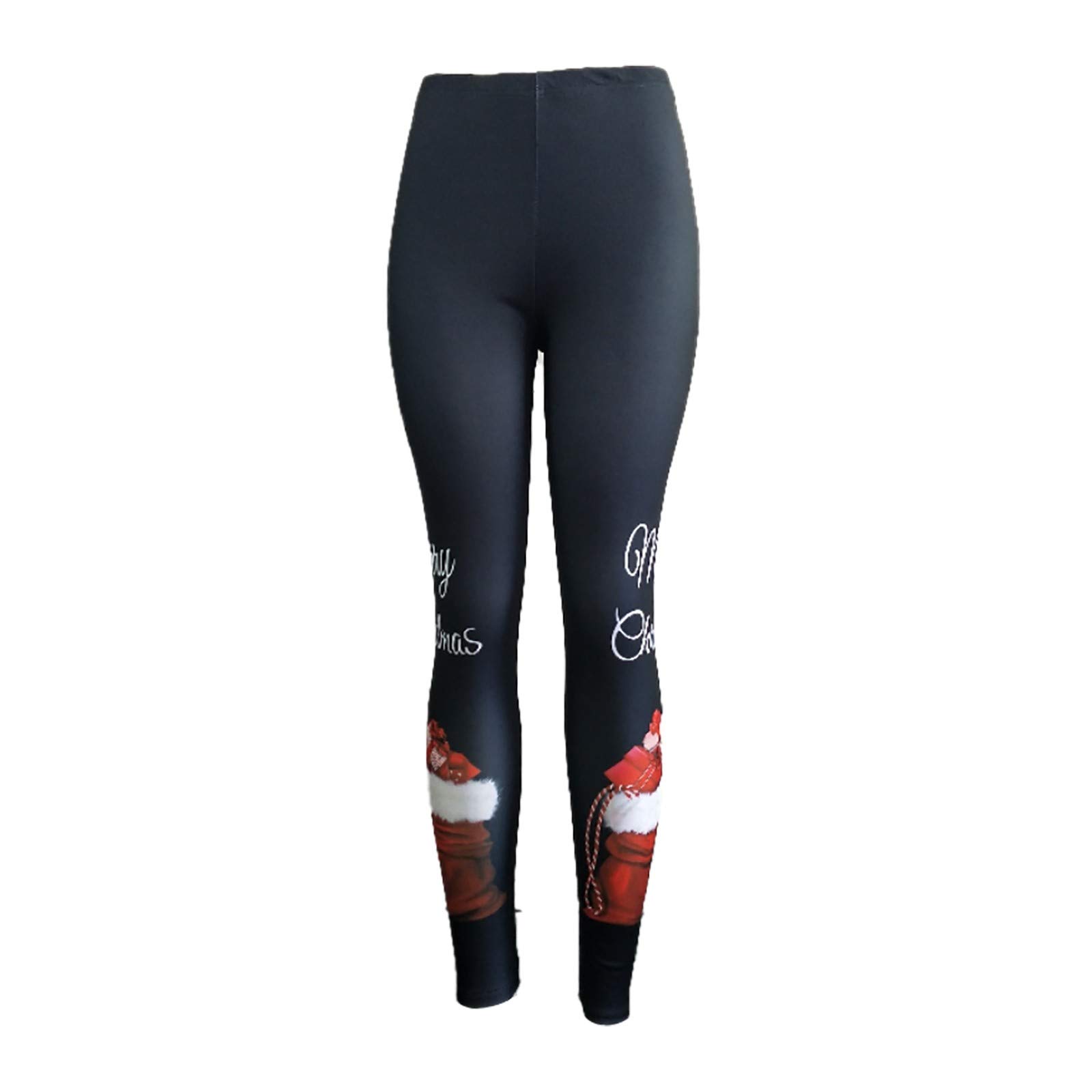 Women's High Waist Yoga Pants with Christmas Print - Colorful Running Sports Trousers for Workout & Holiday Activities - Stitched Crease Design for Comfort & Style