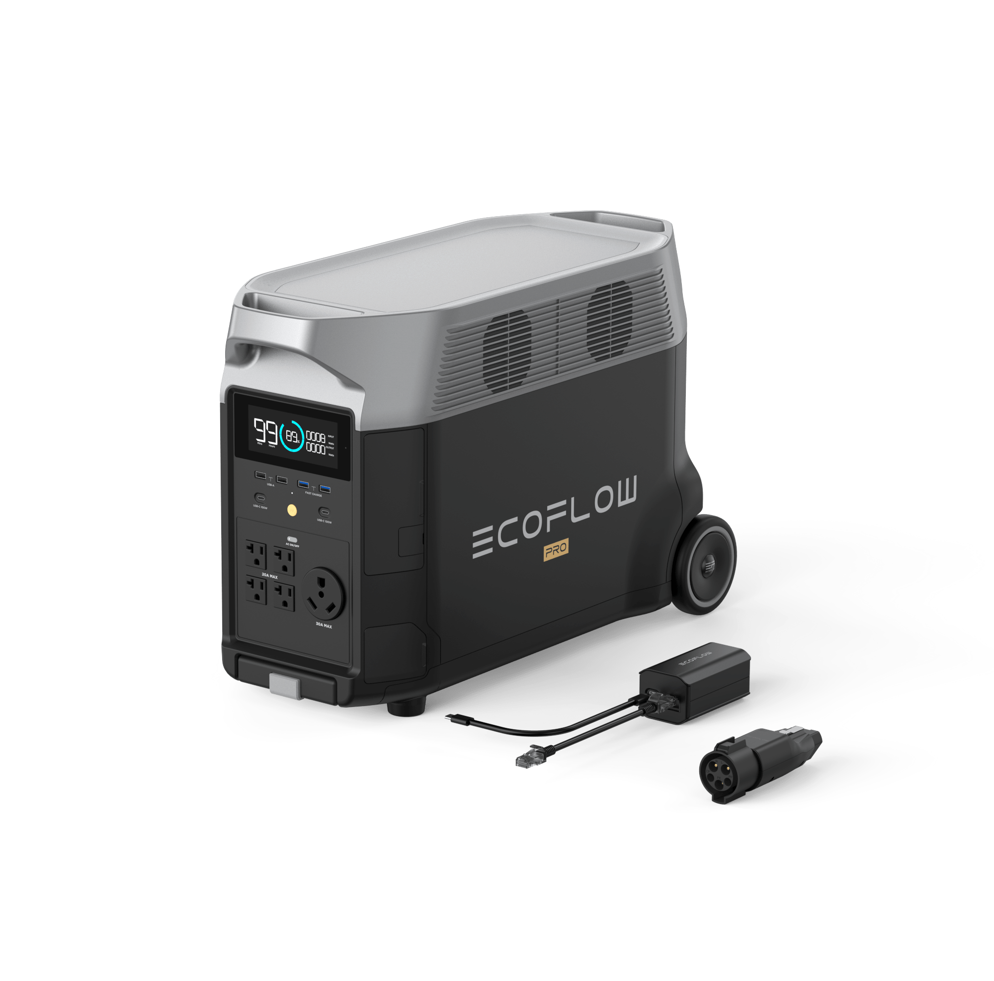 EcoFlow DELTA Pro Portable Power Station with Grounding Adapter - 3600Wh Solar Generator for RV, Camping, Home Backup & EV Charging | Off-Grid Power Supply for Outdoor Adventures & Emergency Use