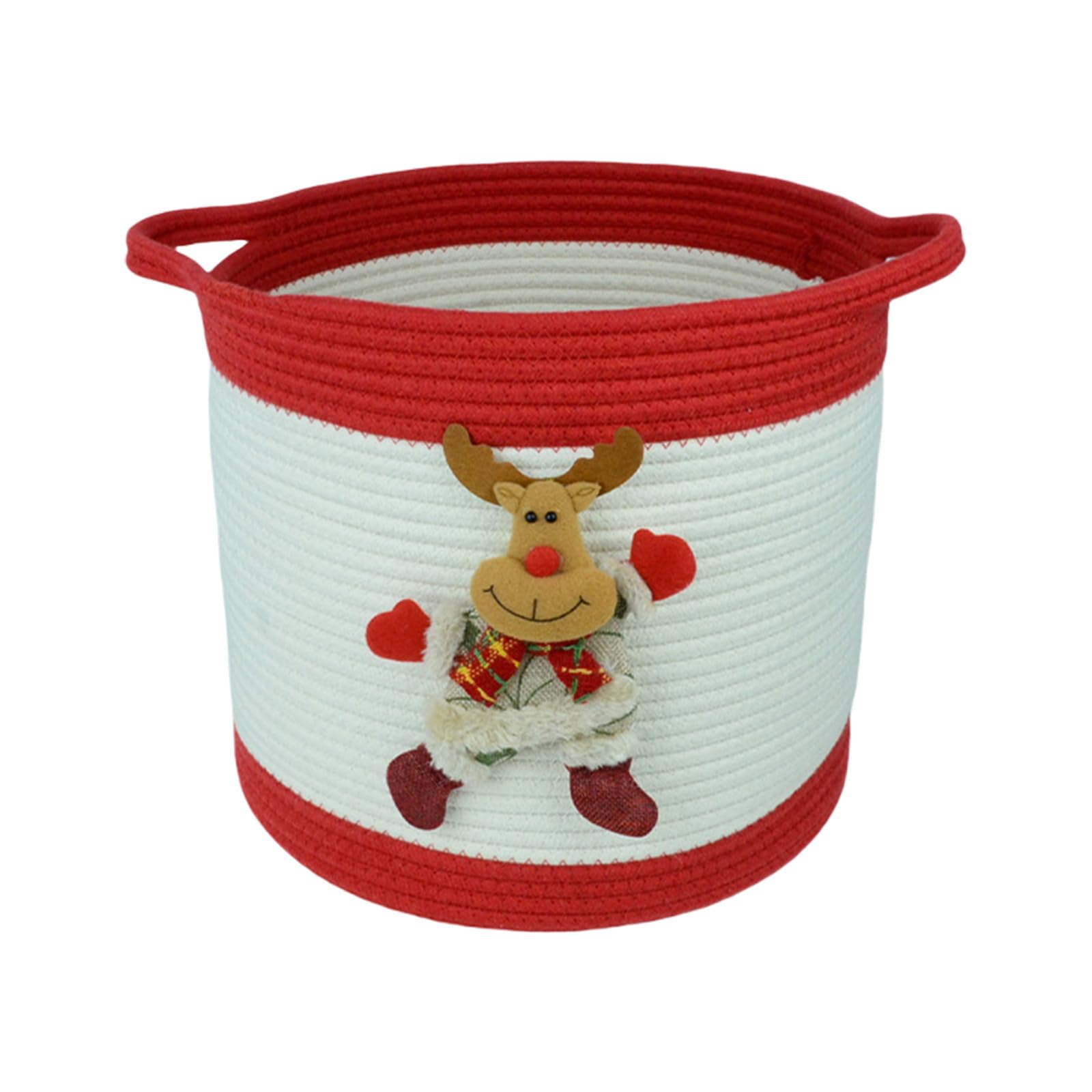 Christmas Storage Basket - Foldable Cotton Rope Basket for Laundry & Organizing